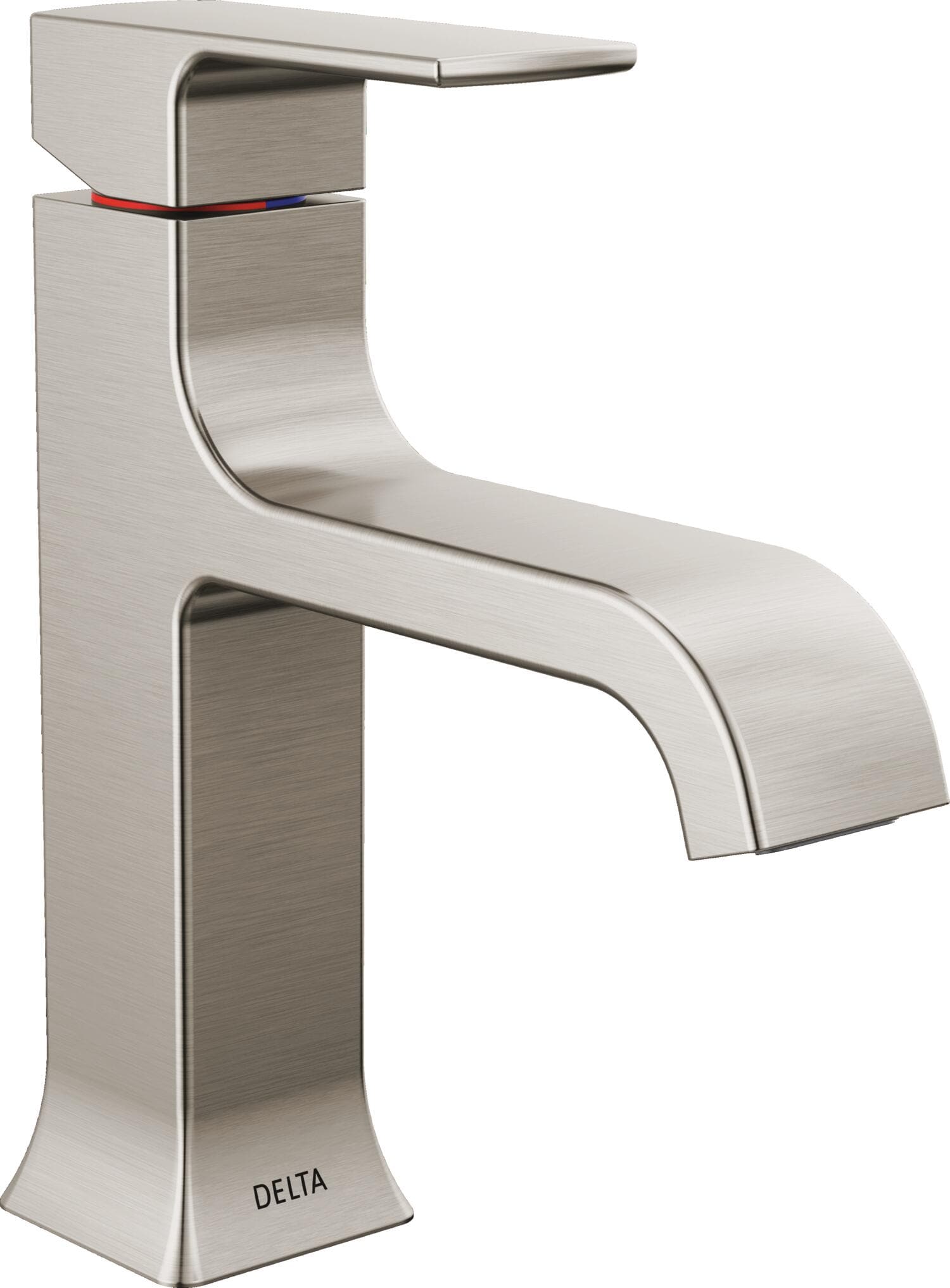 Delta 539-SSMPU-DST Velum Stainless Single hole 1-handle WaterSense Low-arc Residential Handle Bathroom Sink Faucet with Drain with Deck Plate