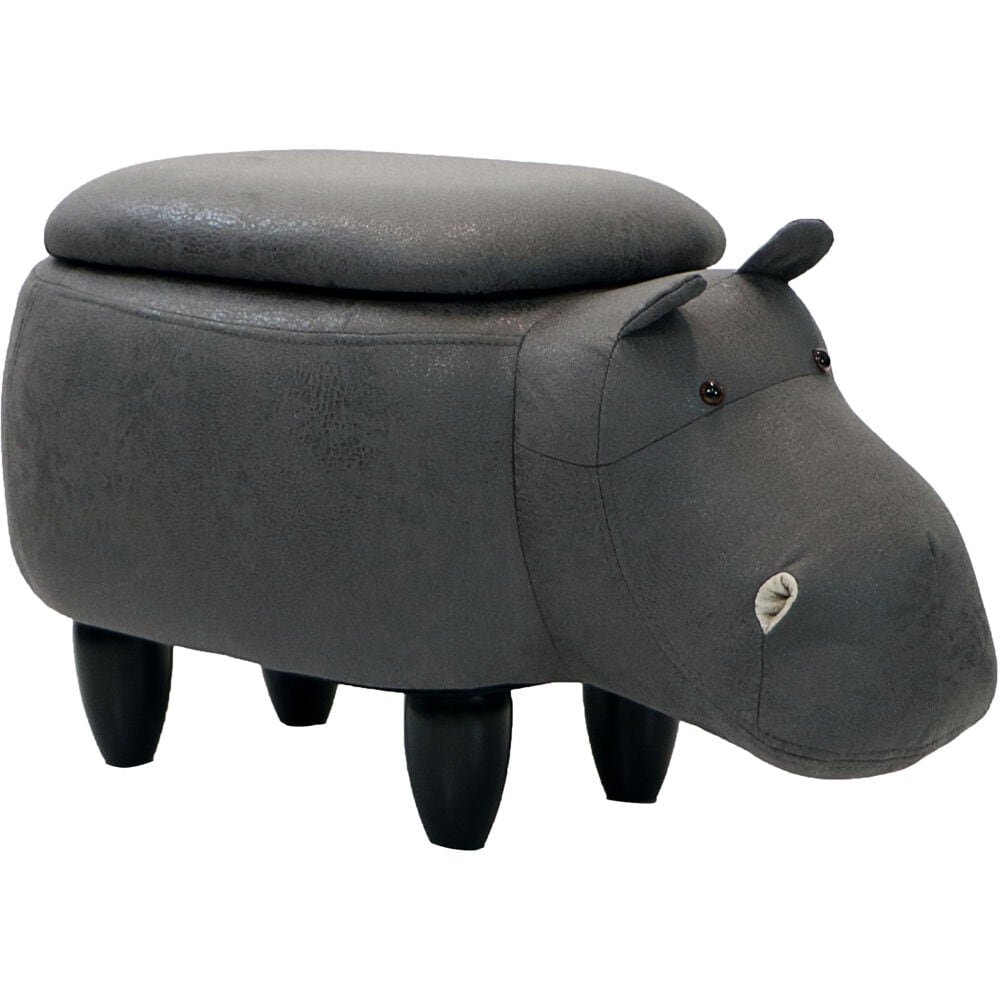 Critter Sitters CSHIPSTOTT-DKGRY 15.000-in Dark Gray Upholstered Kids Accent Chair