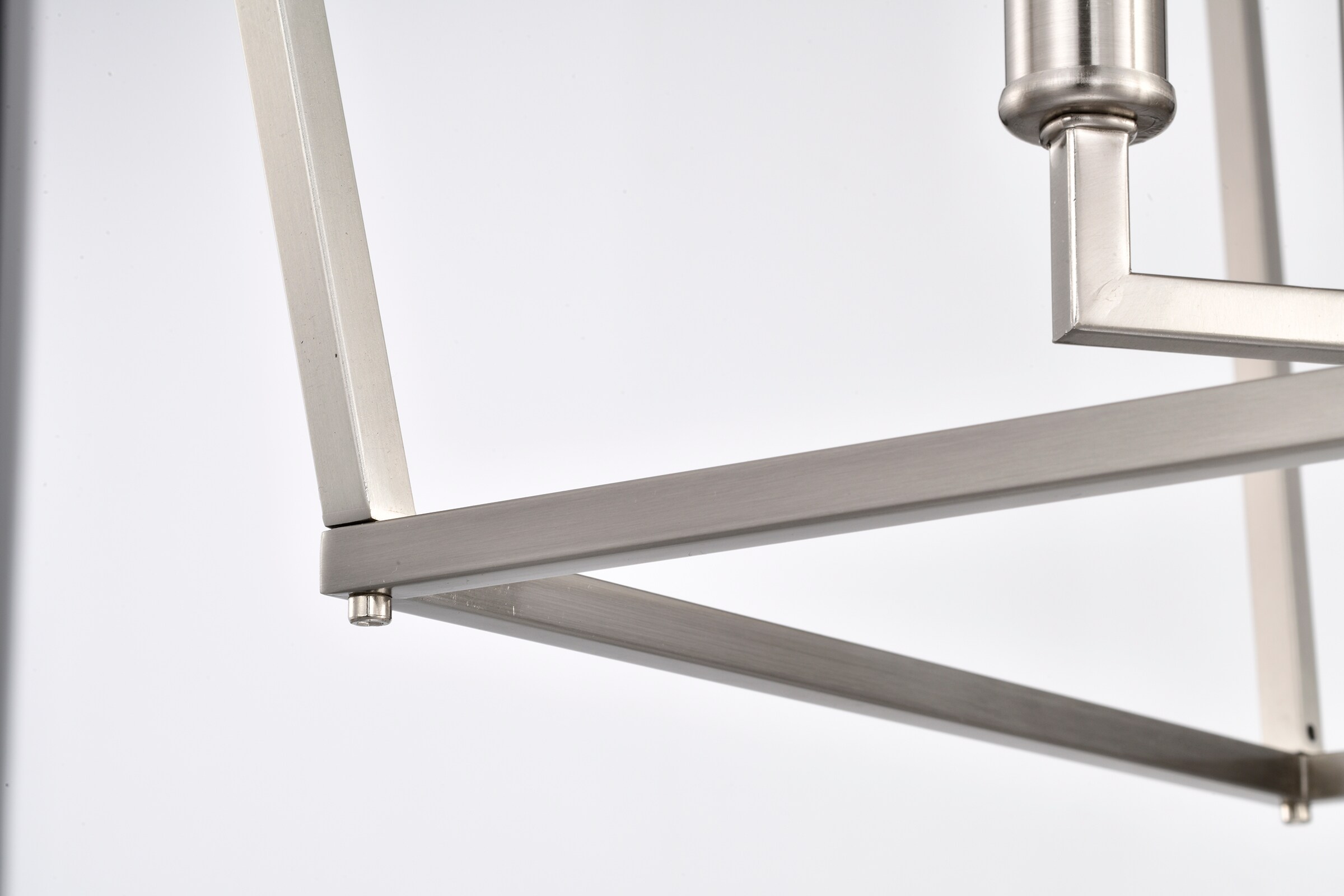Brushed Nickel 4-Light Lantern Pendant Chandelier 16 in