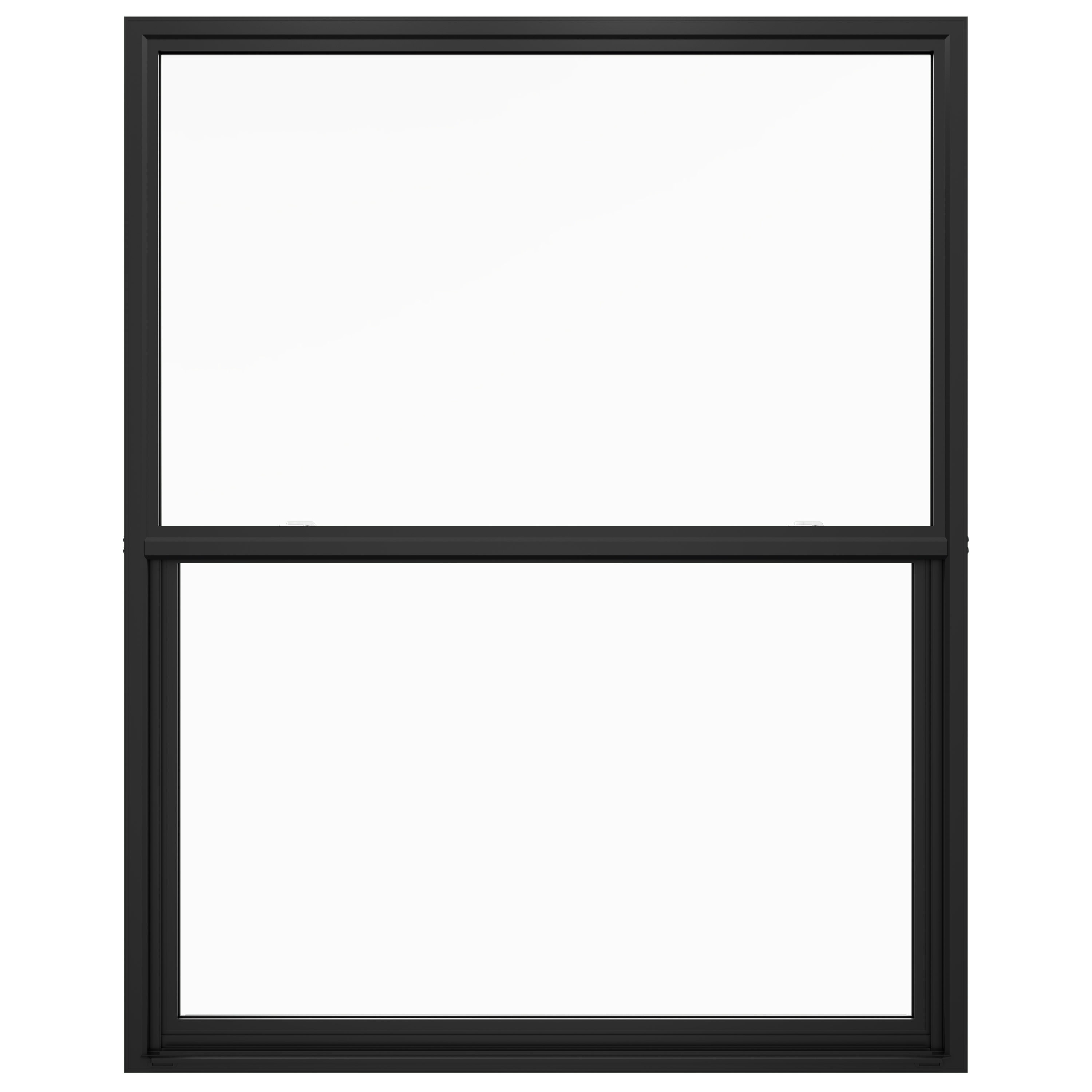 JELD-WEN LOWOLJW242200050 FiniShield V-4500 47-1/2-in x 53-1/2-in Black Exterior Vinyl New construction Single Hung Window Low-E argon Double Pane Glass (Full Screen Included)