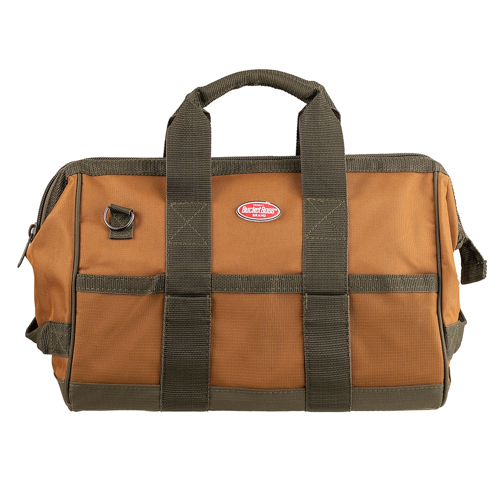 Bucket Boss Gatemouth16 Brown and Green Polyester 16-in Zippered Tool Bag  in the Tool Bags department at