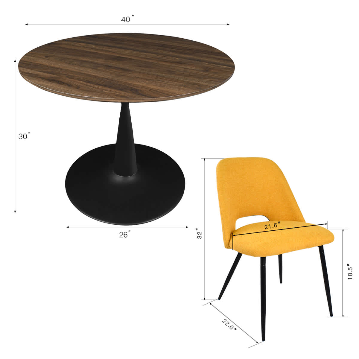 Maison Boucle HAROLD+EDWIN-YELLOW4 Dining-Sets - View #3