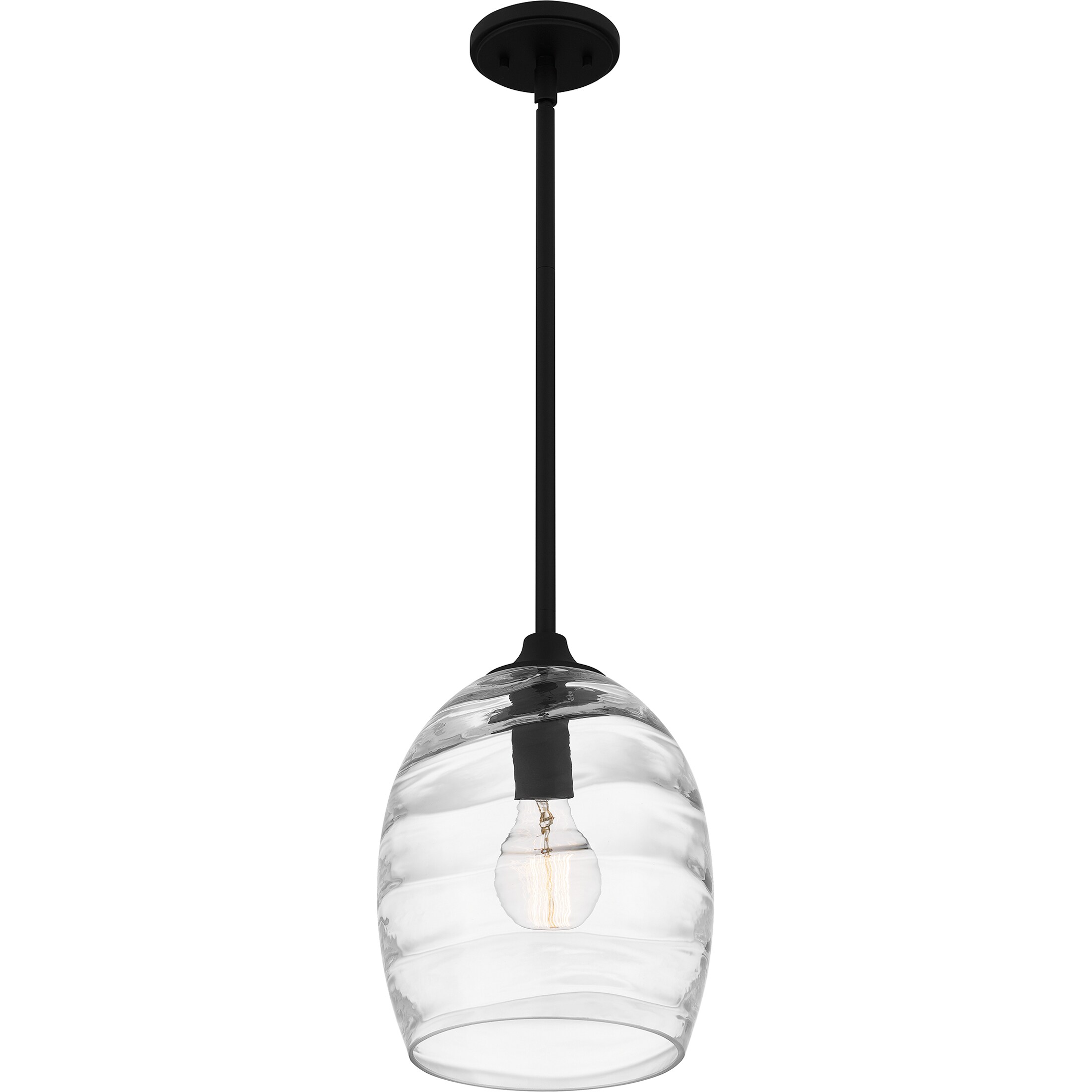 Matte Black Glass Indoor/Outdoor Pendant Light