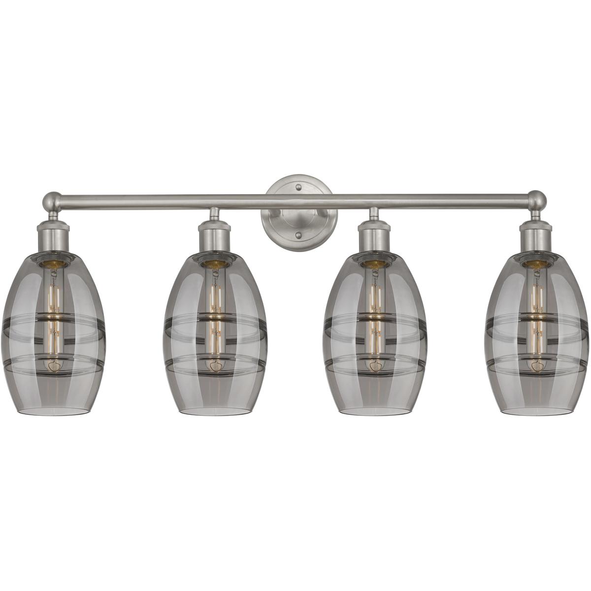 Innovations Lighting -  616-4W-SN-G557-6SM Edison Vaz Bathroom Vanity Light Brushed Satin Nickel