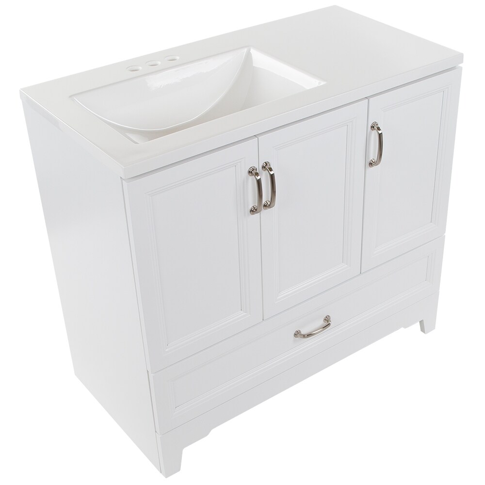 Style Selections 36-in White Undermount Single Sink Bathroom Vanity ...