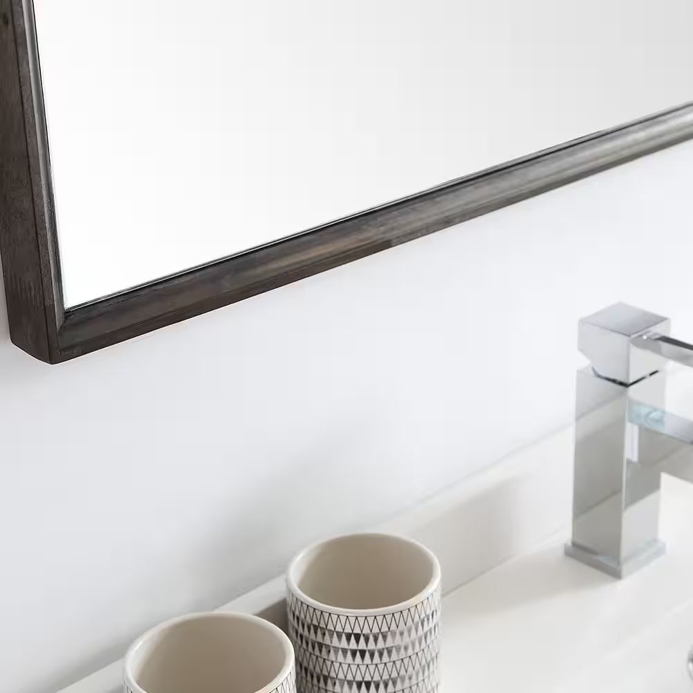 Acacia Wood 58" Wall Mounted Double Sink Bathroom Vanity Base
