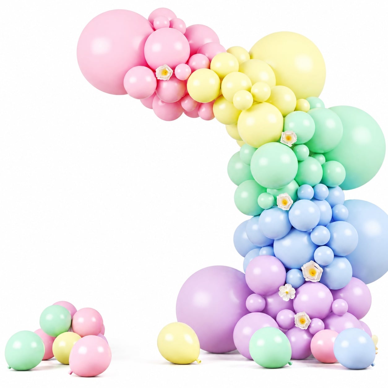 Aoibox 130 Piece Pastel Macaron Latex Balloon Garland Arch Kit 5 Colors ...