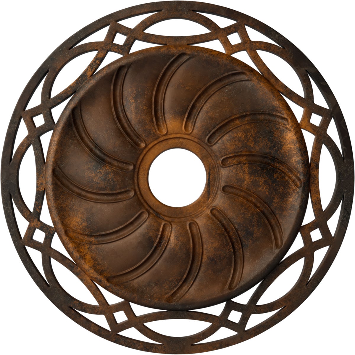 Ekena Millwork CM26LORUS Loera 26.625-in W x 26.625-in L Painted Rust Polyurethane Whole Ceiling Medallion