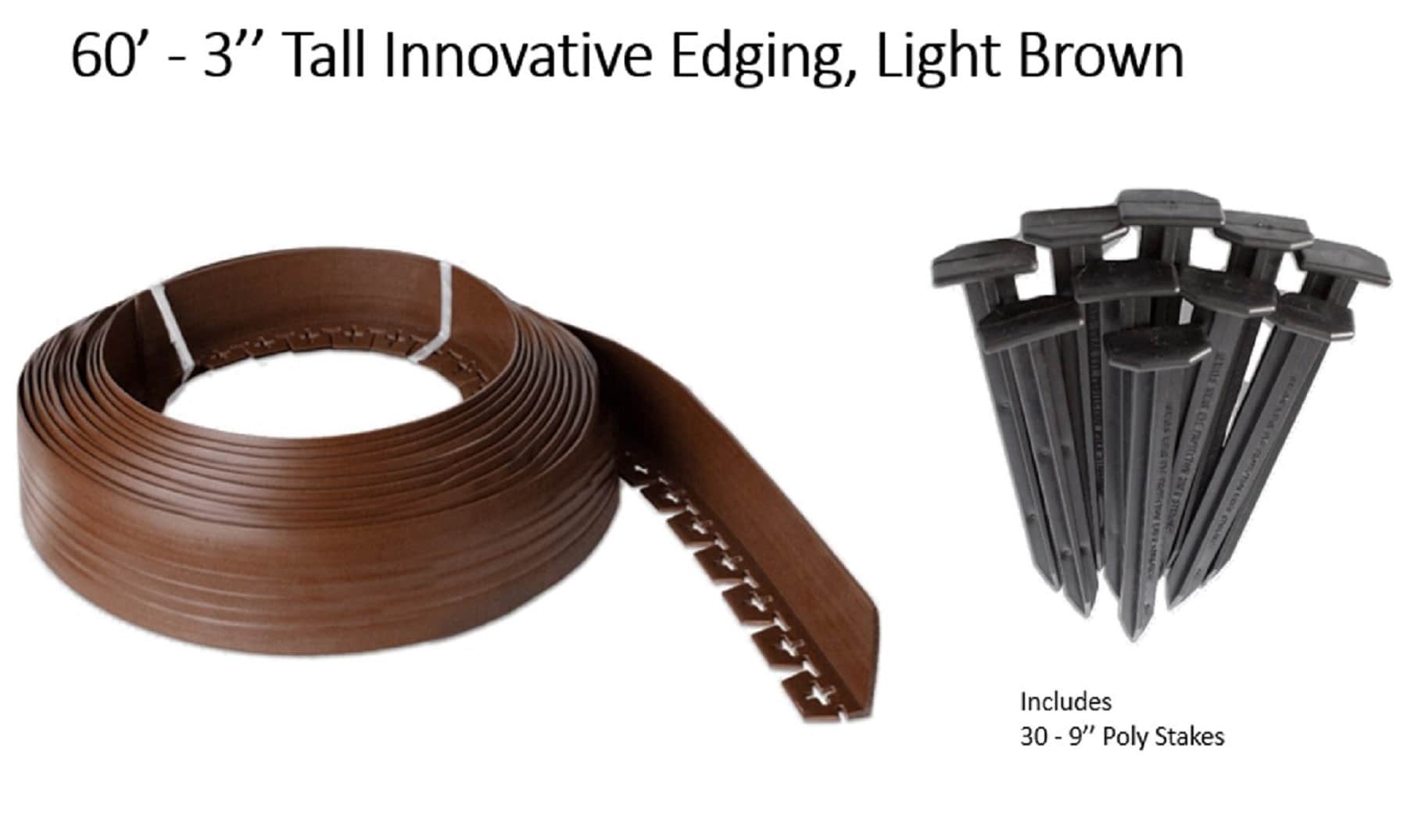 Valley View Industries 60-ft x 3-in NO DIG TALL BROWN Plastic Landscape edging roll #NDETC-60LB