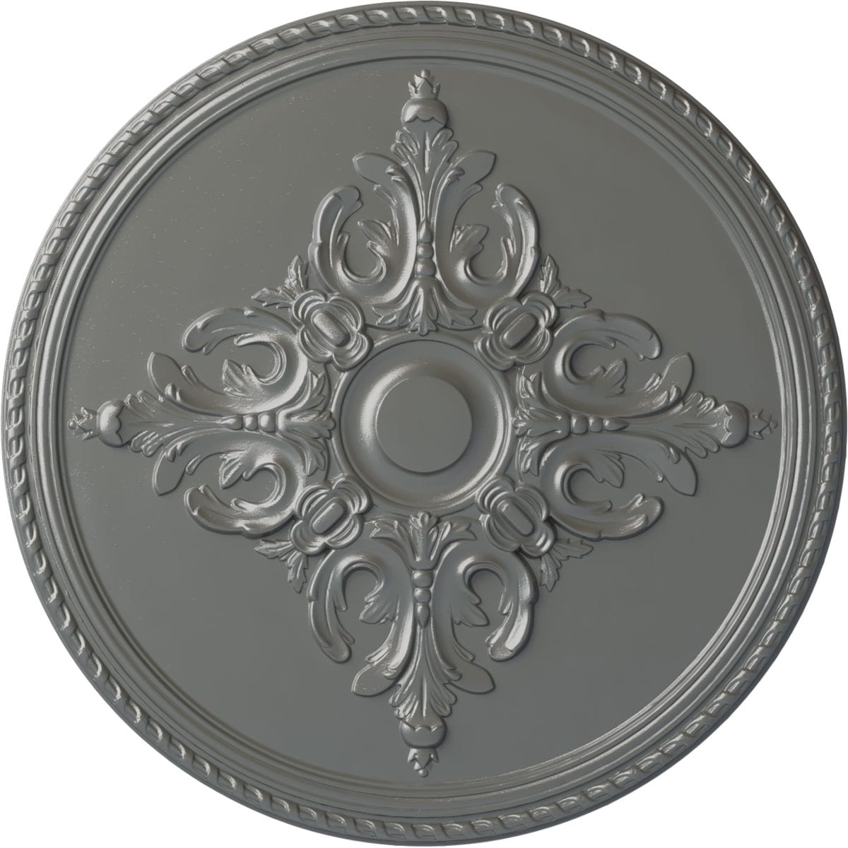 Ekena Millwork CM40MISLS Milton 40.625-in W x 40.625-in L Painted Silver Polyurethane Whole Ceiling Medallion