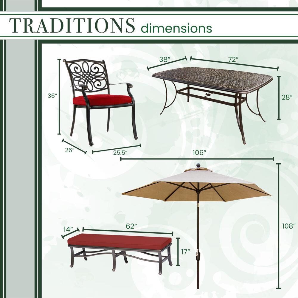 Hanover TRADDN5PCBN-SU-R Patio-Dining-Sets - View #3