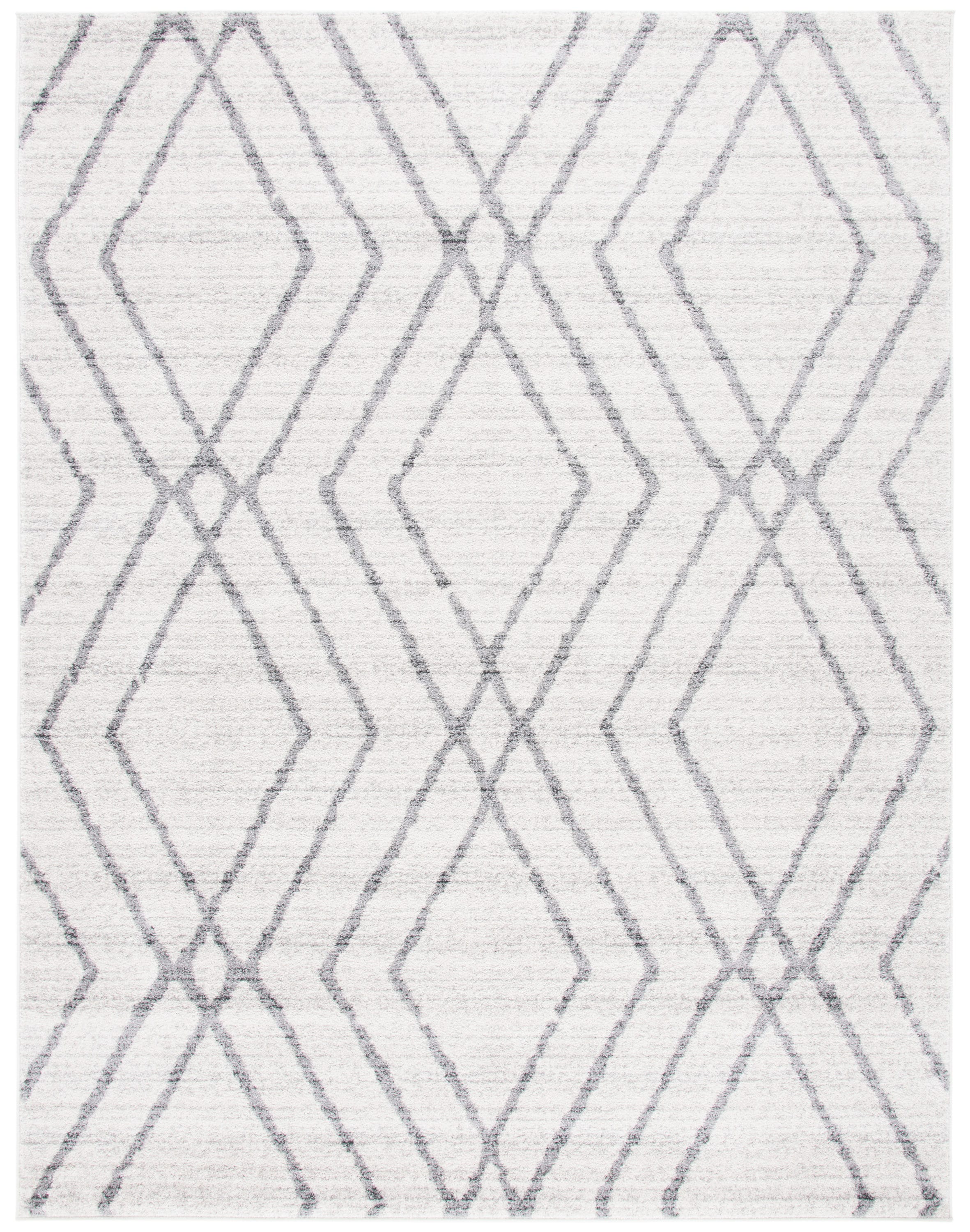 Safavieh ADR162A-9 Adirondack 9 x 12 (ft) Loomed Polypropylene Ivory/Gray Rectangular Indoor Geometric Moroccan Area rug