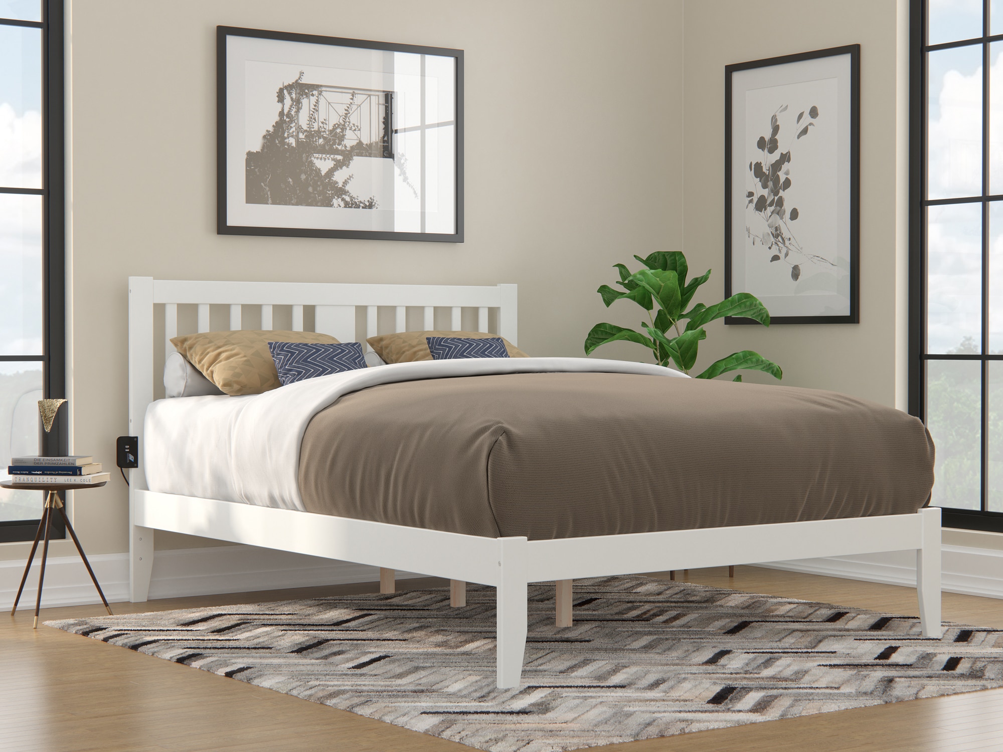 AFI Furnishings AG8910042 Tahoe White Queen Wood Platform Bed