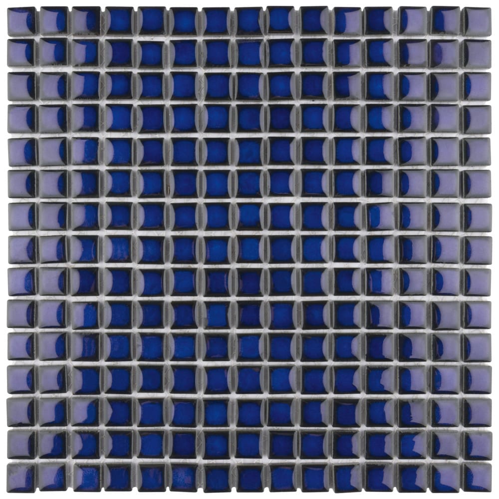 Affinity Tile FKOMSS40 Hudson Edge Blue Eye 12-in x 12-in Glossy Porcelain Stone look Mosaic Floor and Wall Tile ( 10.9-sq ft Carton )