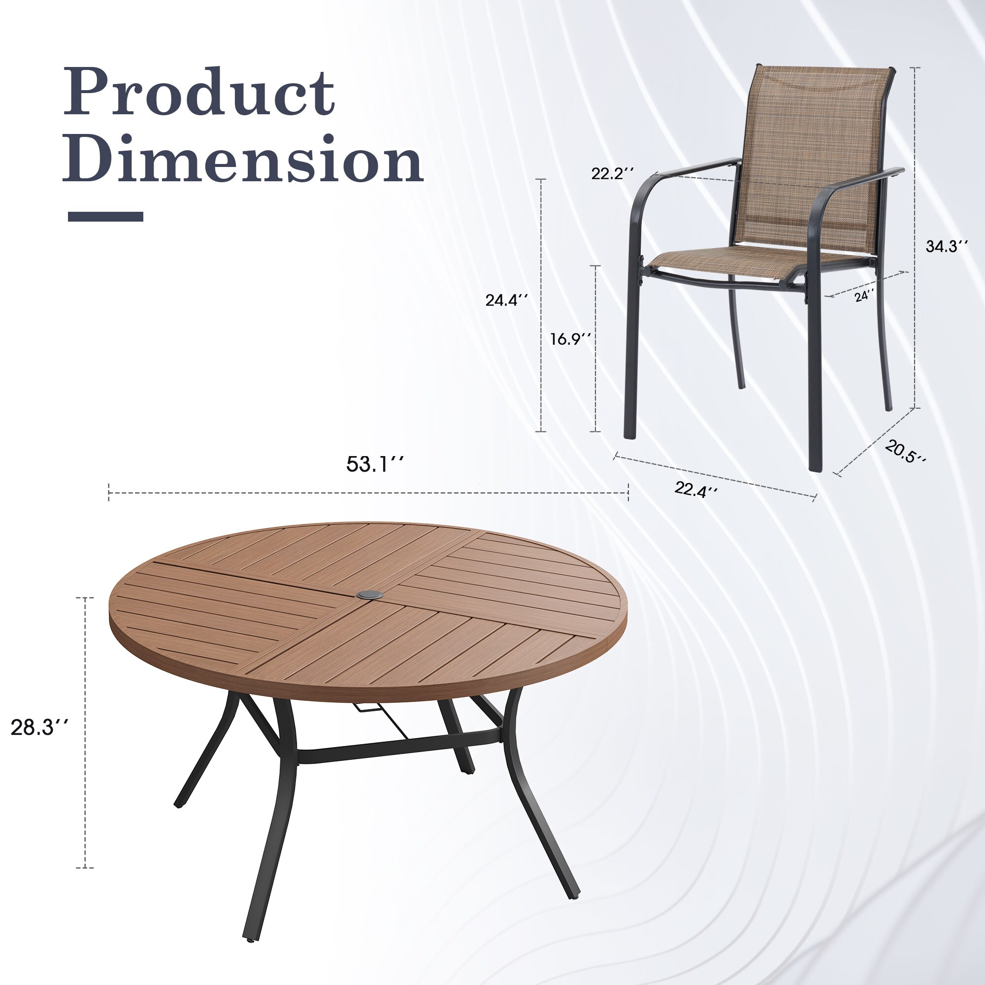 VICLLAX DTR04WL-DC208BR-9V-N Patio-Dining-Sets - View #3