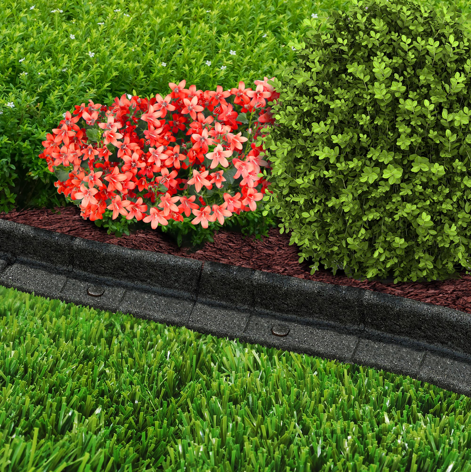 Rubberific 4 Ft Black Rubber Landscape Edging Section In The Landscape   15587231 