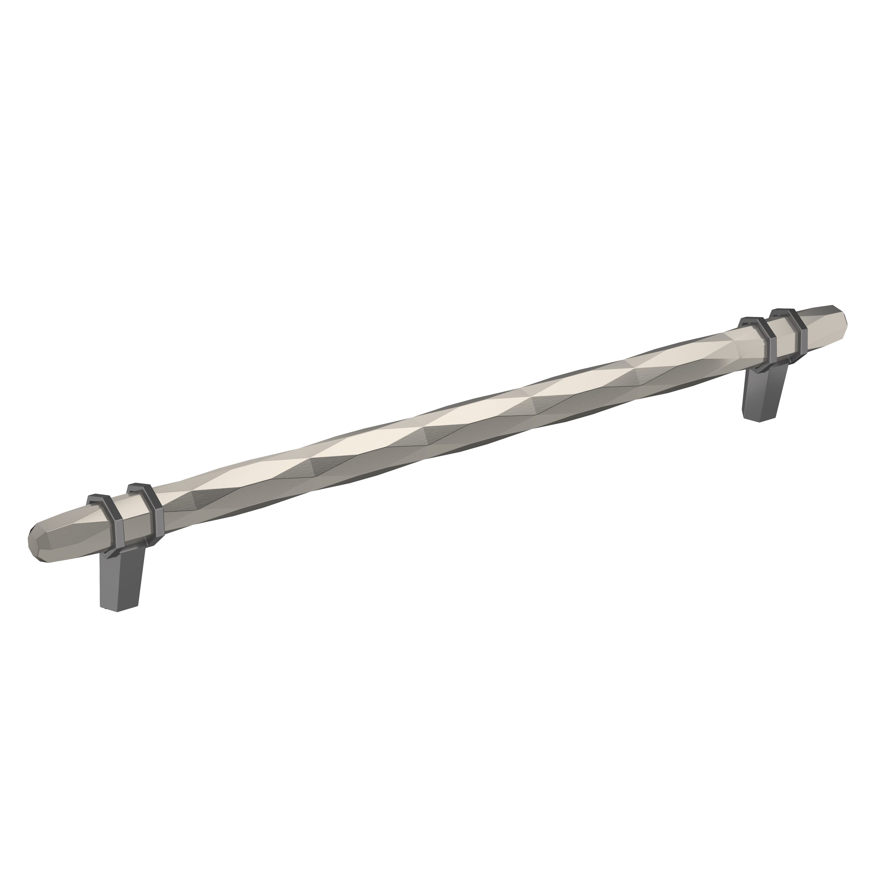 Amerock BP36664G10BCR London 10-1/16-in , 256mm Center to Center Satin Nickel/Black Chrome Cylindrical Bar
