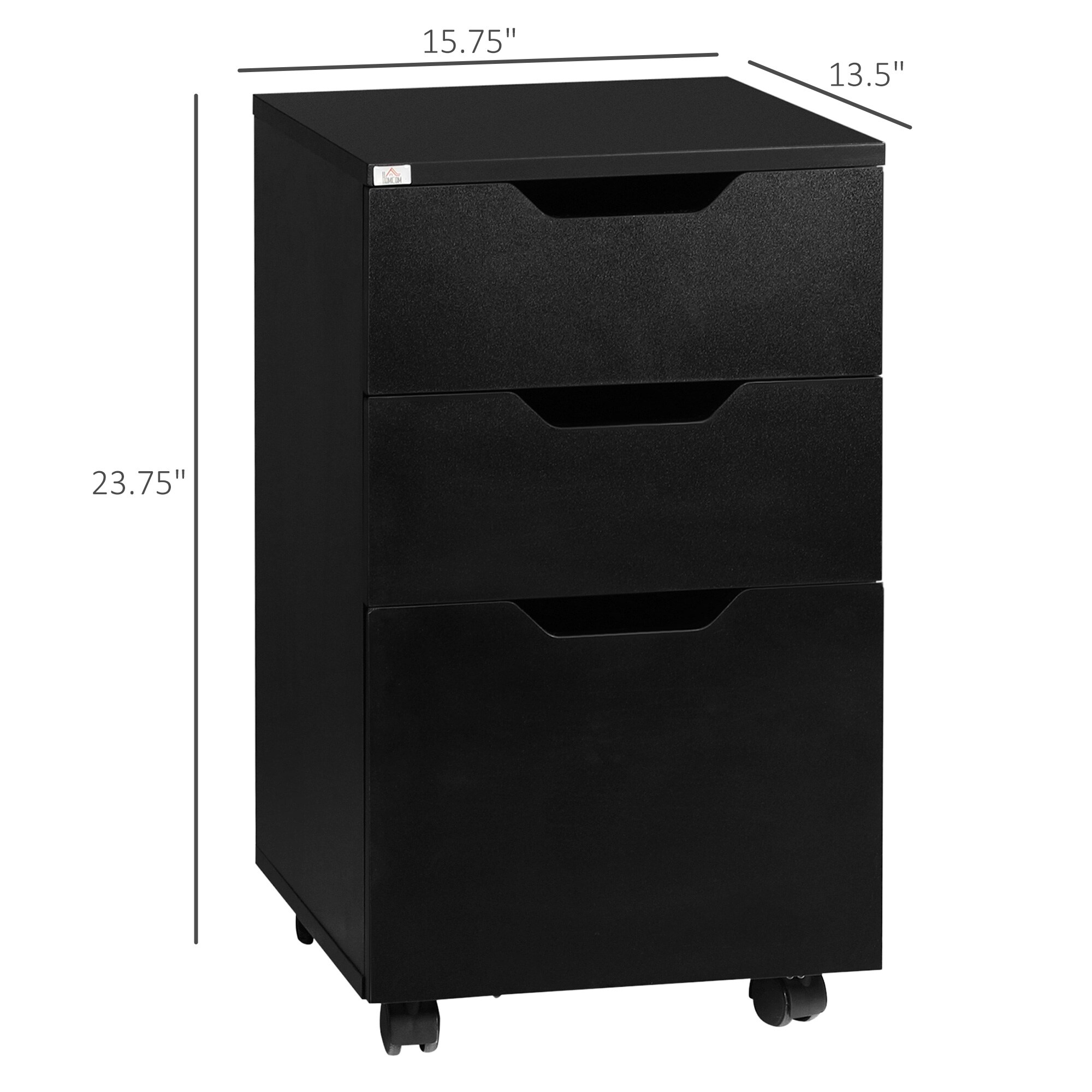 Flynama Brown Wood Grain 3-Drawer 15.75-in File Cabinet