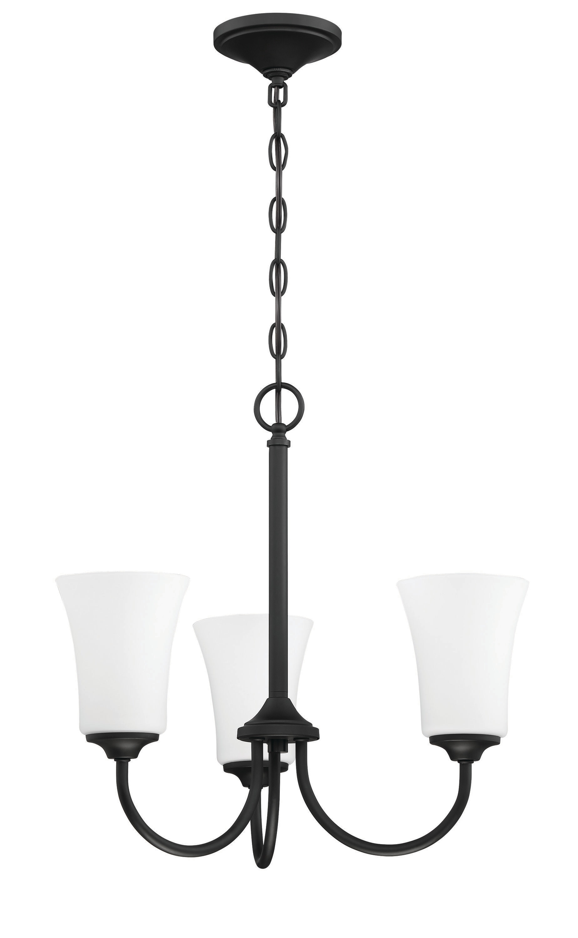 Craftmade 50423-FB-WG Gwyneth 3 -Light Black Traditional For Use in Bedrooms, Dining Rooms, Foyers, Kitchens, Living Rooms Chandelier
