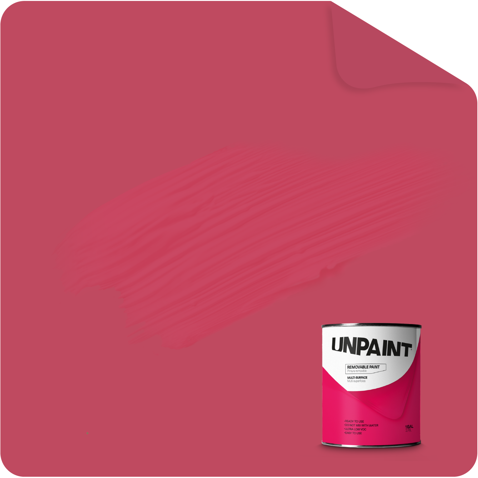 UNPAINT #BF4A60 Matte Red Purple Ruby Water-based Interior Paint ( 1-quart )