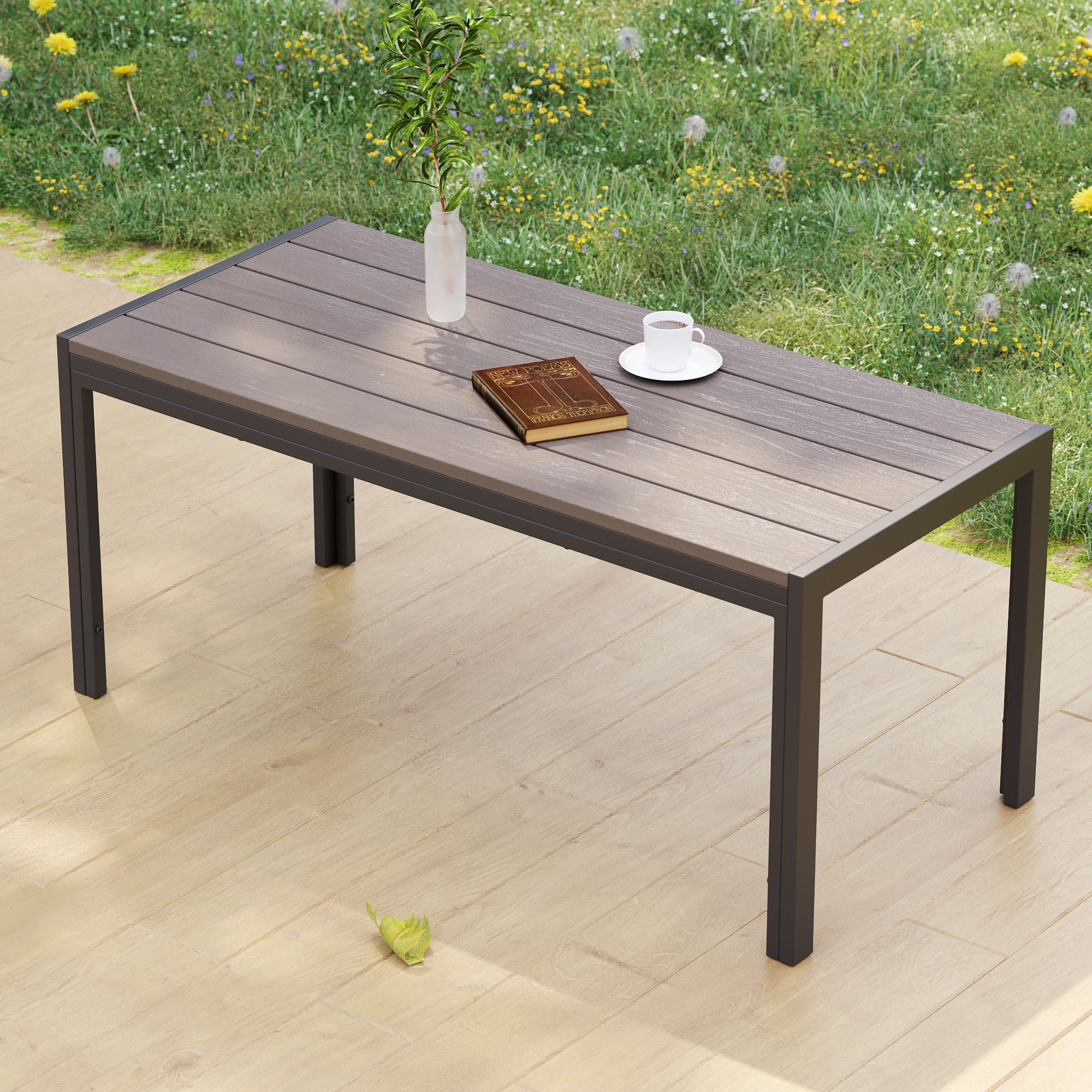 ACEGOSES LW-ET-148T6-BN Skytop Square Outdoor Coffee 18.9-in W x 19.7-in L