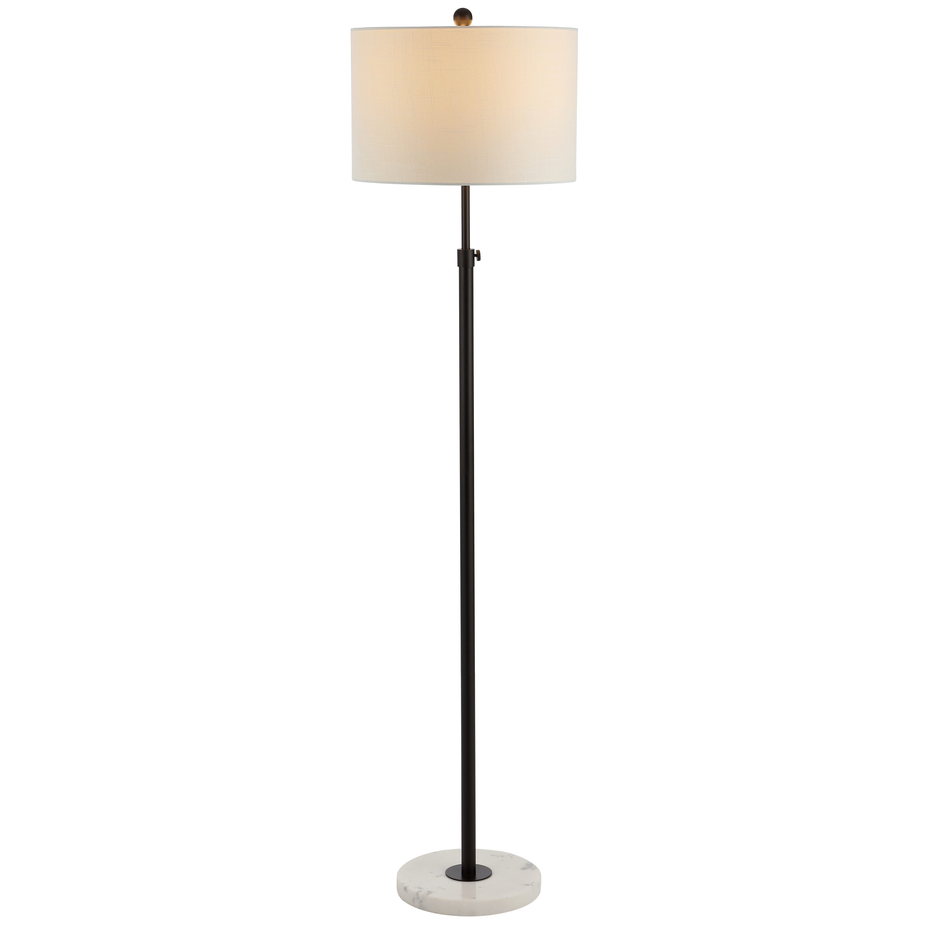 JONATHAN  Y JYL3022B June Metal/Marble Adjustable Modern Glam 66-in Oil Rubbed Bronze Shaded floor lamp Floor Lamp with Linen Shade