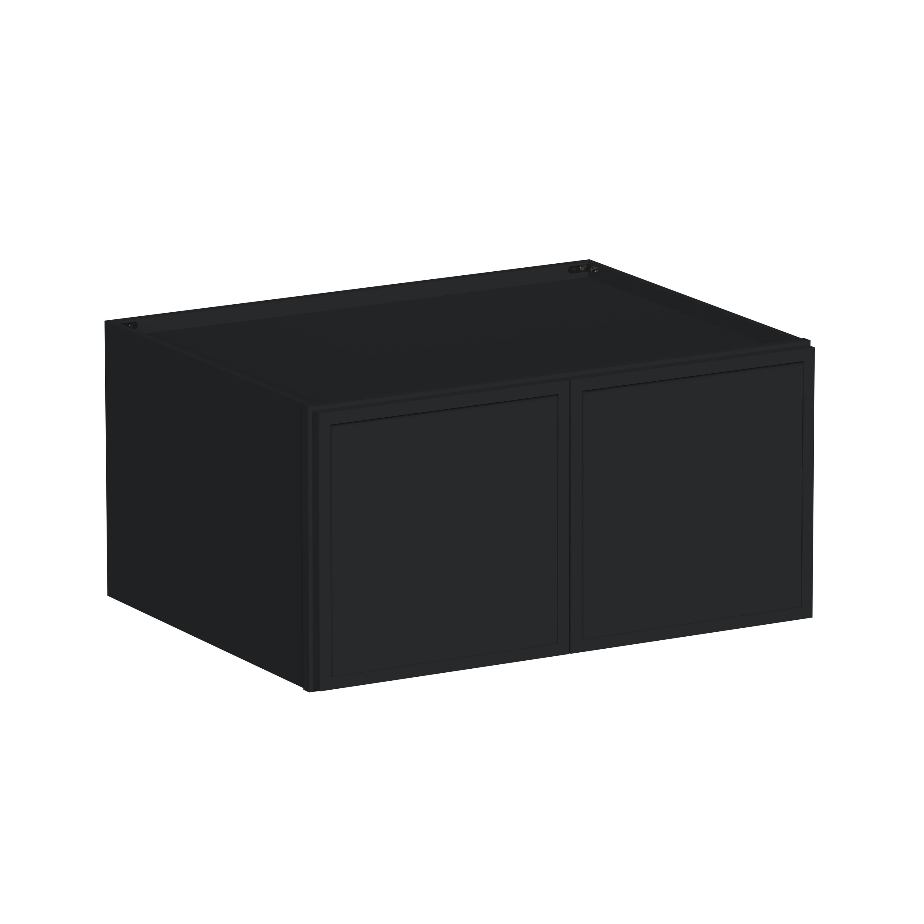 Boyel Living 36-in W x 18-in H x 27-in D Black Shaker Ready-to-Assemble Kitchen Deep Wall Cabinet with Soft-Close Hardware #BL-W361827SSE