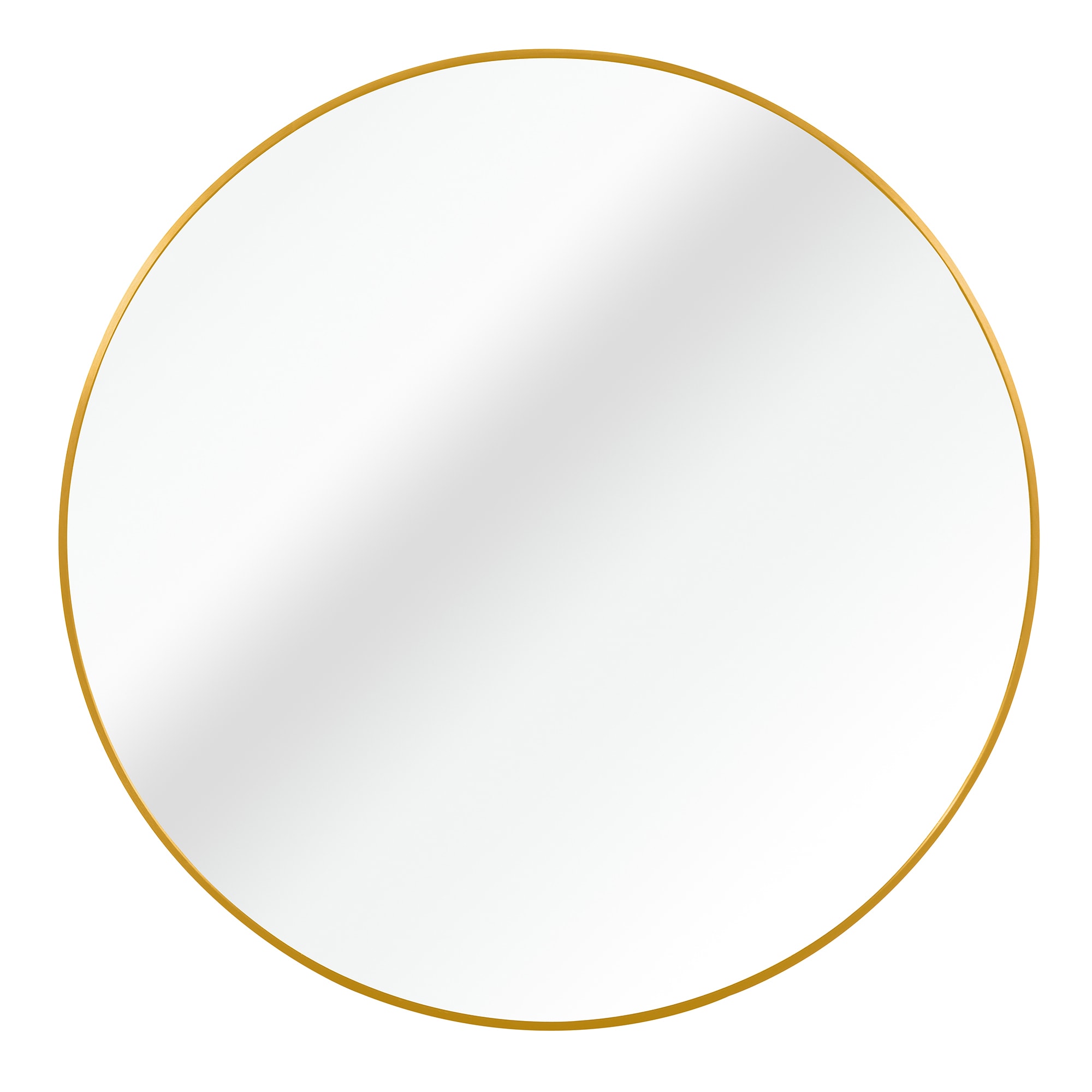 SINOFURN - 30-in W x 30-in H Round Gold Framed Wall Mirror