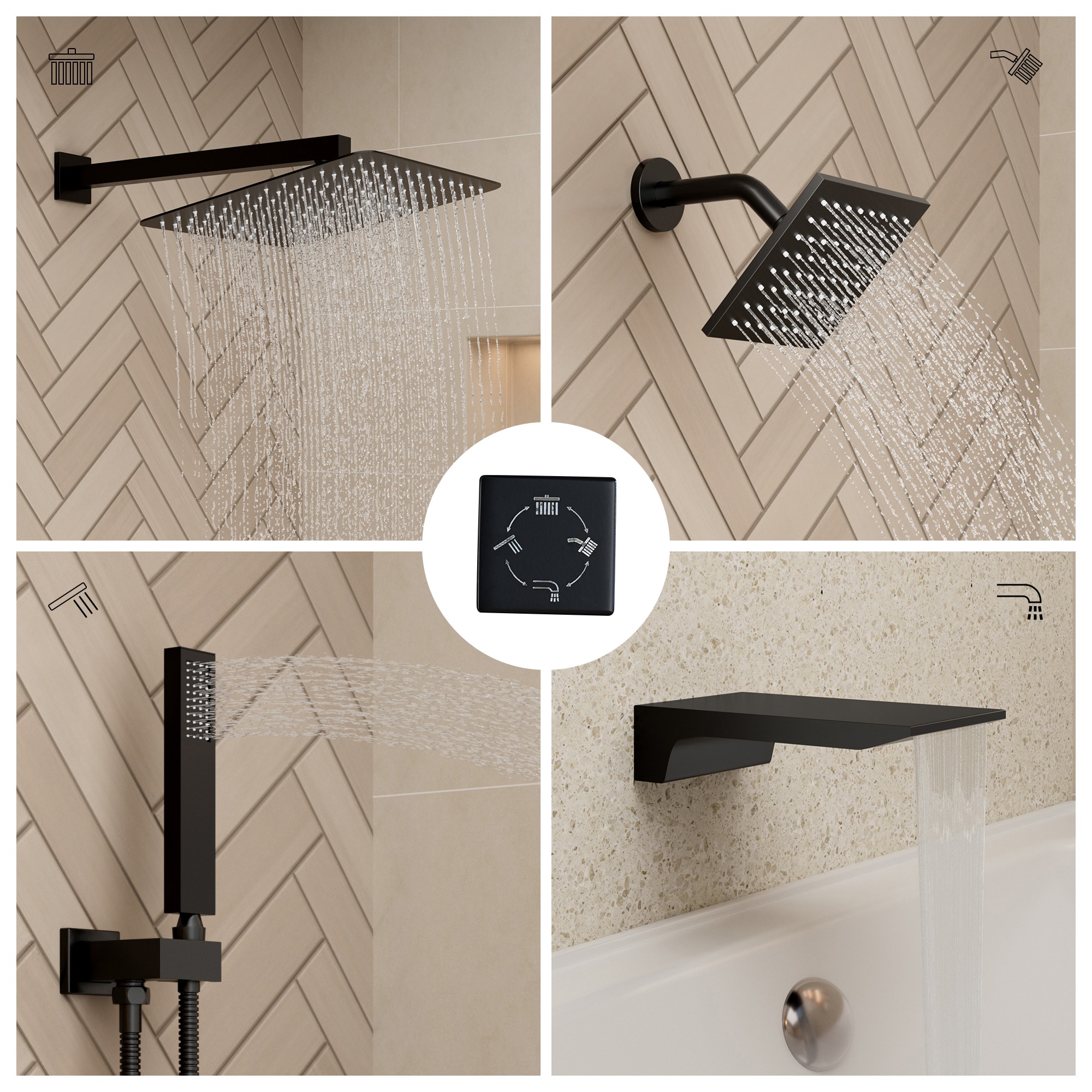 CASAINC OY-98B1202-BN Showerhead-Bar-Panels - View #5