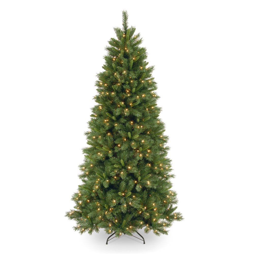 National Tree Company 7.5-ft Valley Pine Pre-lit Traditional Artificial 