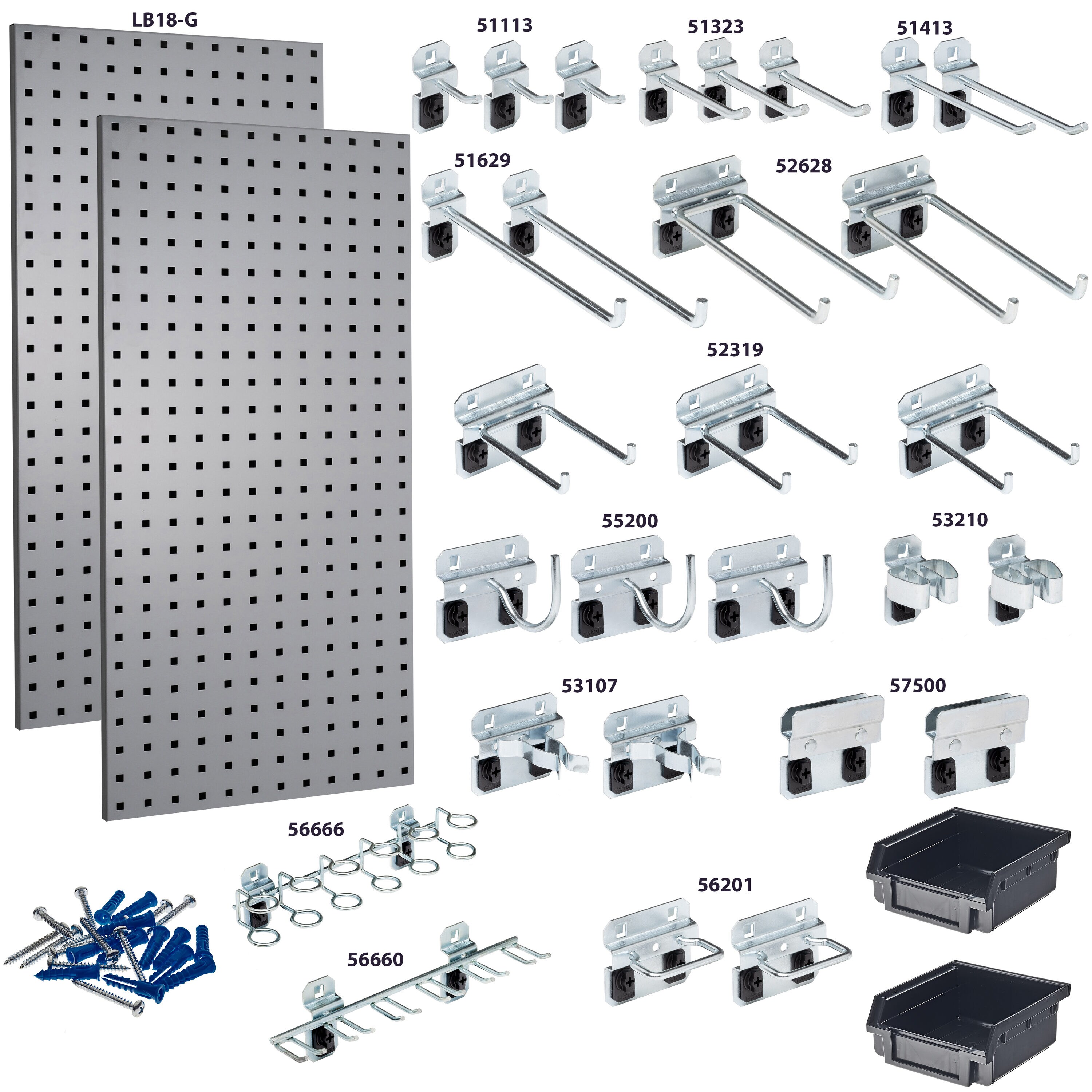 15 Pcs Pegboard Hooks Assortment w/ Curve Hooks, Double-Ring Tool