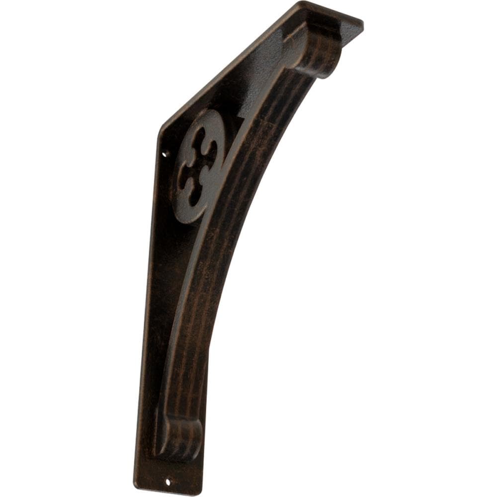 Ekena Millwork BKTM02X07X10TCRABZ Crawley 7.5-in x 2-in x 10-in Antique bronze Wrought iron Mounting bracket