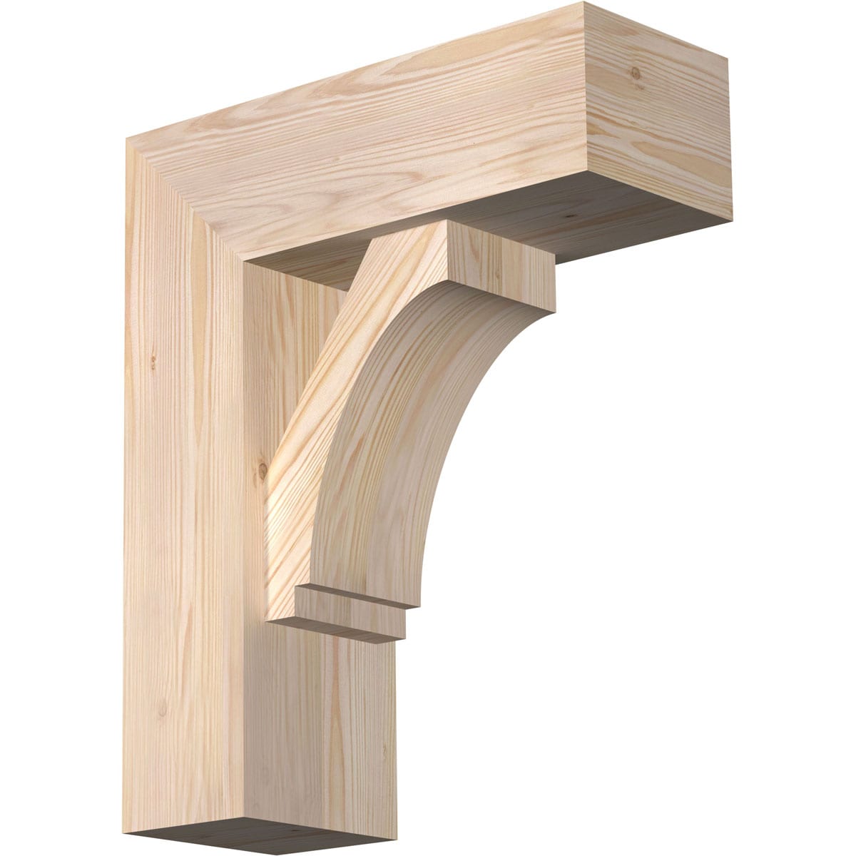 Ekena Millwork 1462967 Imperial block smooth bracket with offset brace 7-1/2-in x 20-in x 24-in Douglas fir Brown Wood Standard bracket