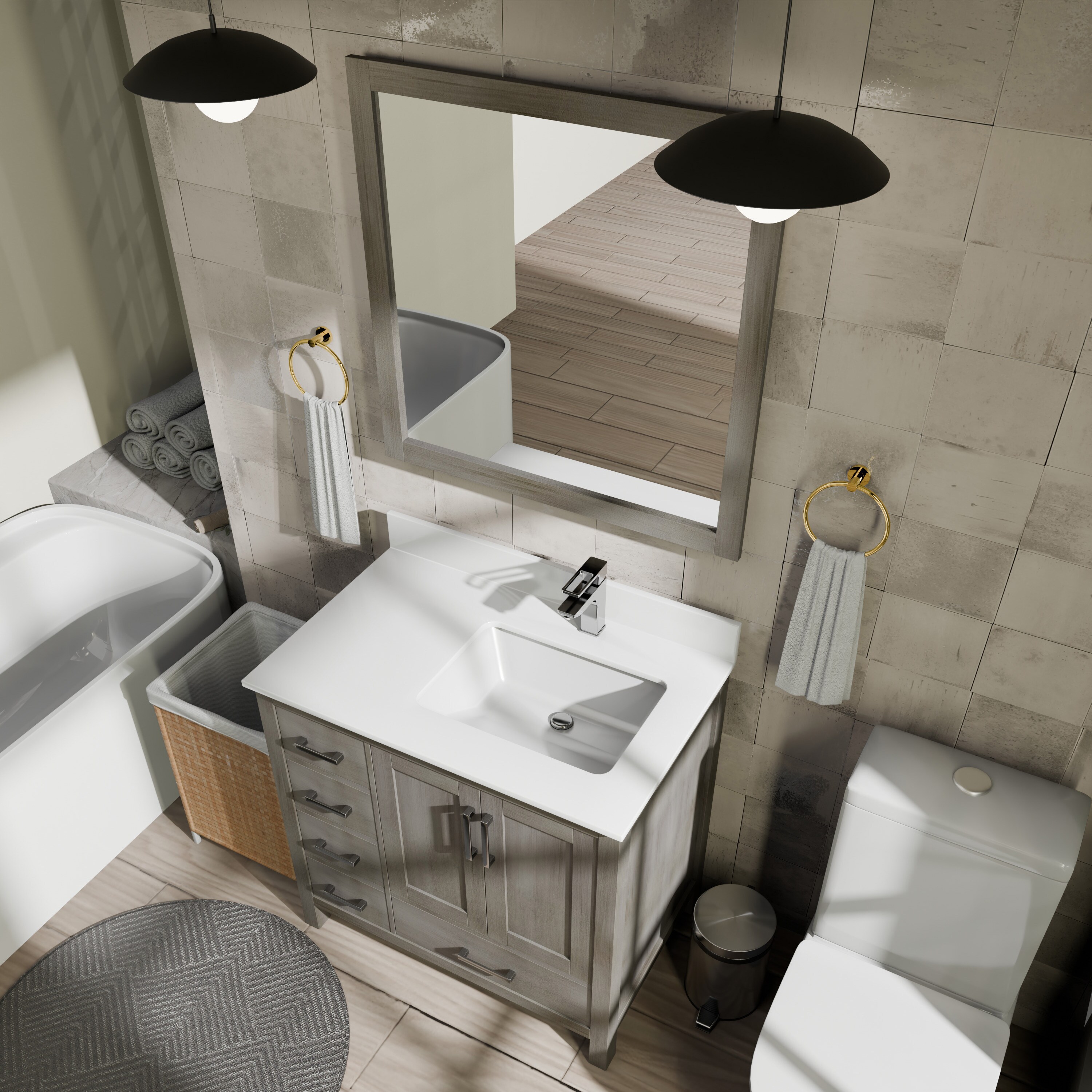 Lexora LVJ36SD311R Bath-Vanity-Combo - View #7