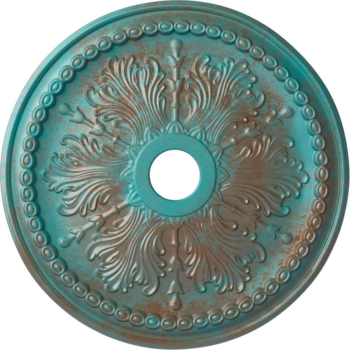 Ekena Millwork CM27WICGS Winsor 27.5-in W x 27.5-in L Painted Copper Green Patina Polyurethane Whole Ceiling Medallion