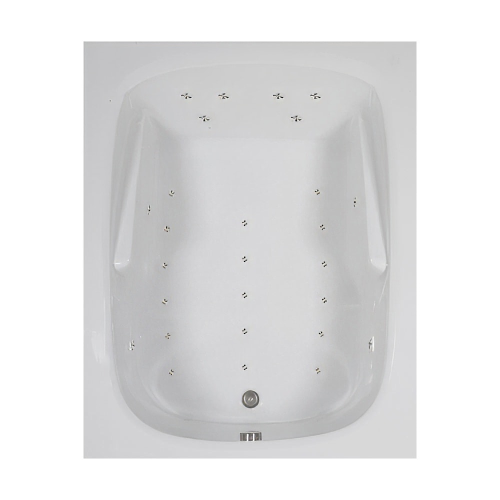 WaterTECH A6048LM BONE Designer 60-in x 48-in Bone Acrylic Rectangular Drop-in Air Bath ( Reversible Drain )