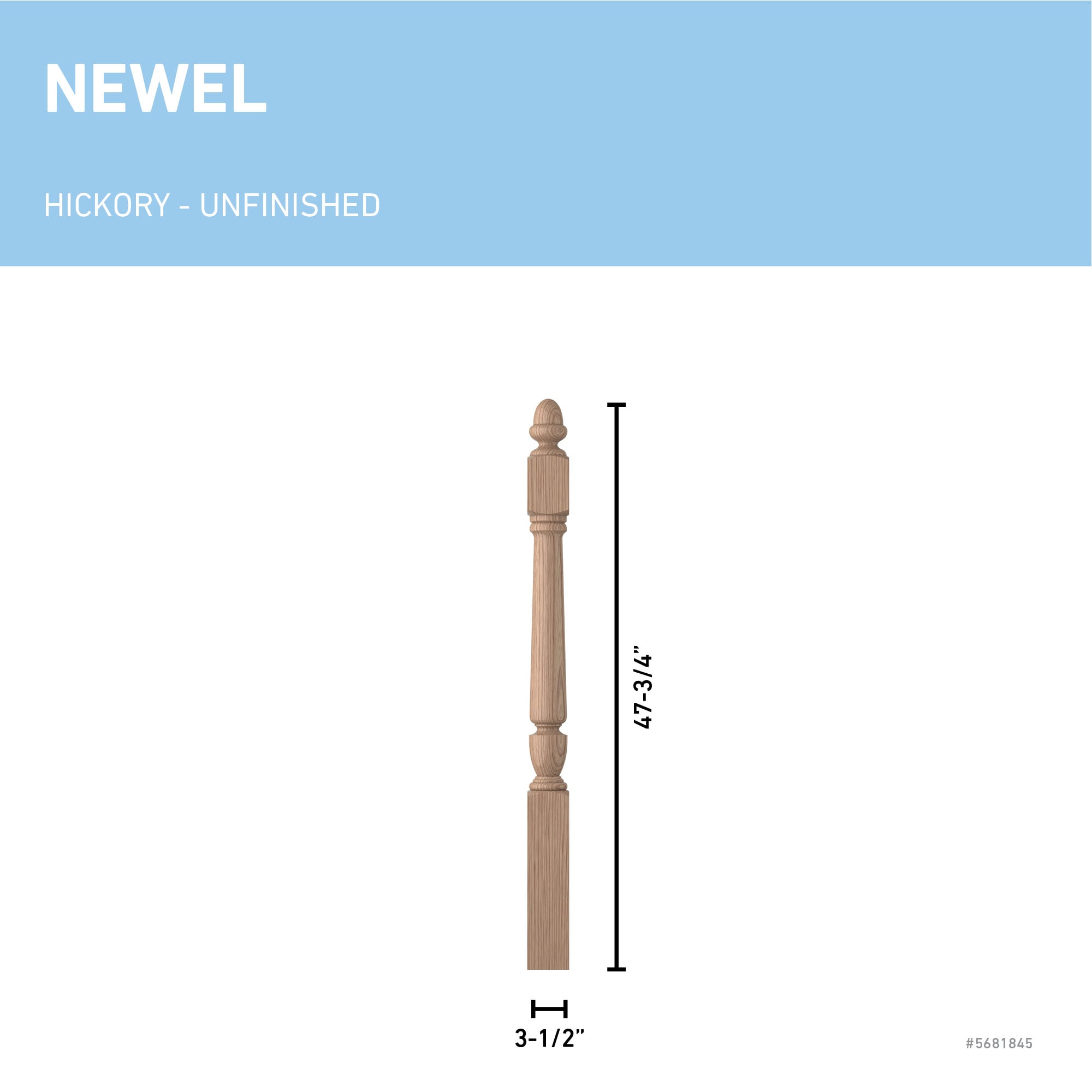 L.J. Smith Stair Systems LJP-3040-HK Interior-Stairpart-Newel-Posts - View #2