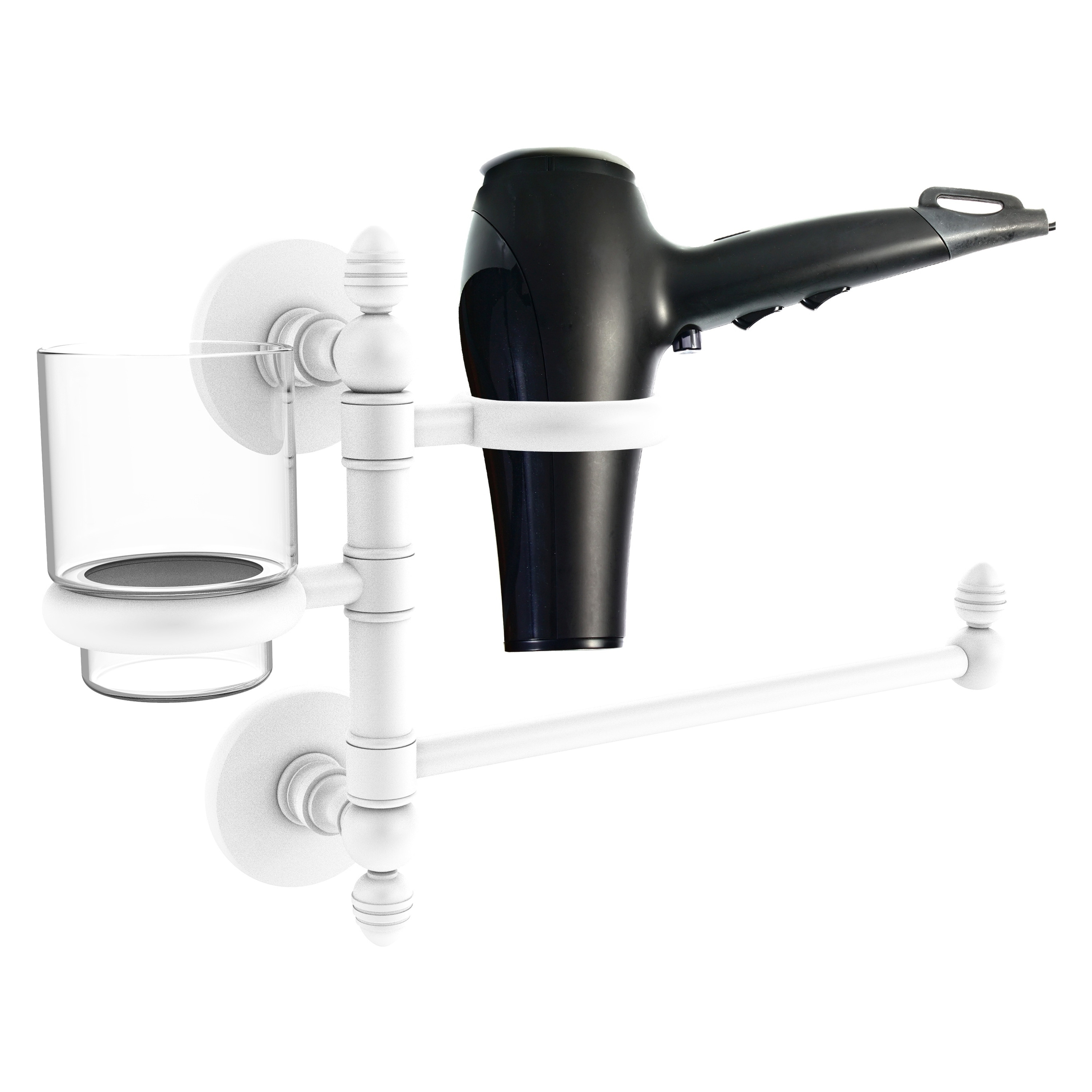 Allied Brass P1000-GTBD-1-WHM 2 -Piece Prestige Skyline Matte White Decorative Bathroom Hardware Set Towel Bar, Included