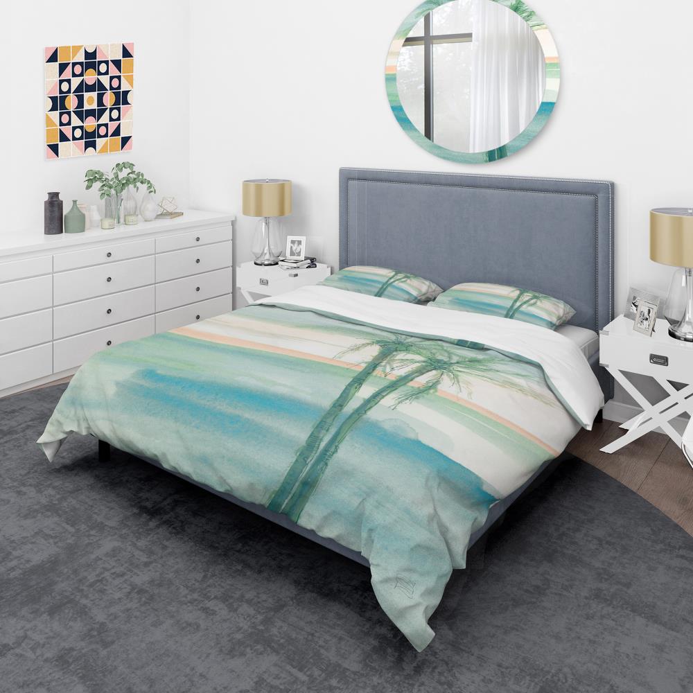 Designart BED30466-T 3 -Piece Blue Twin Duvet cover Set