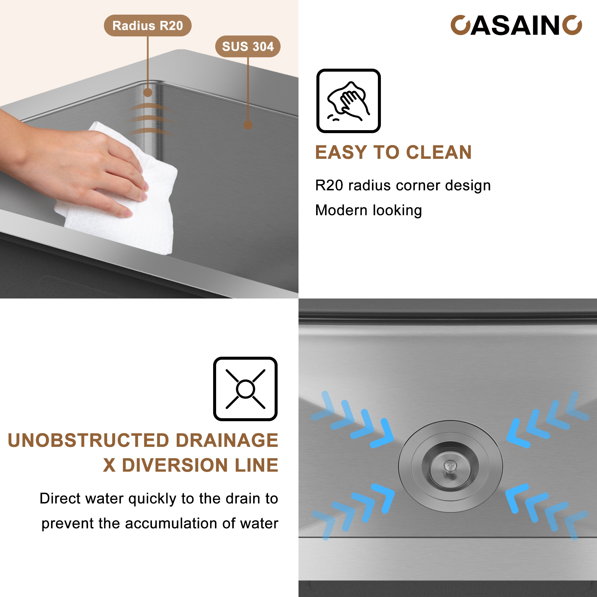 CASAINC KCSC0004-T3322S Kitchen-Sinks - View #5