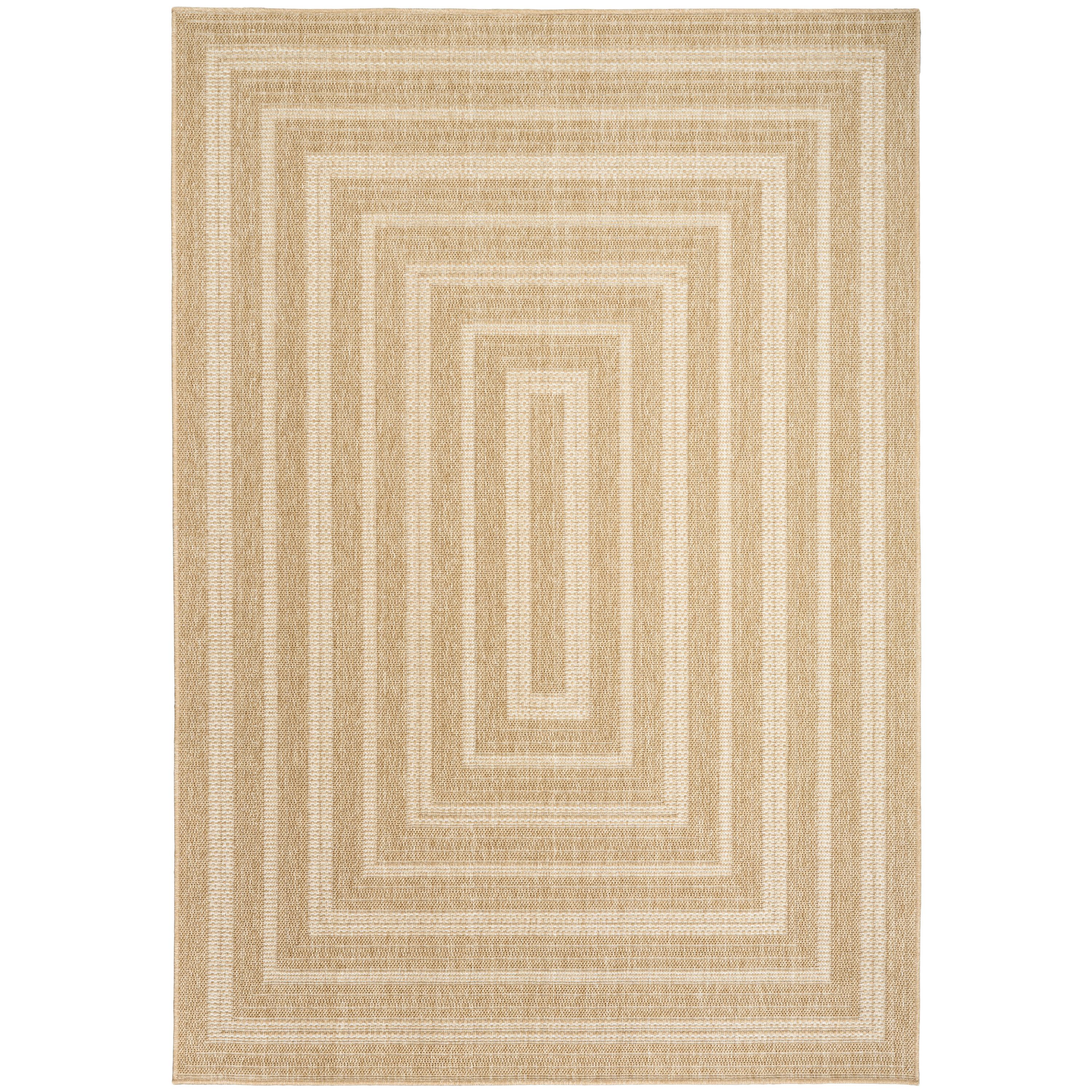 Nourison 841491140802 Tulum 5'3" x 7' Taupe Ivory Indoor/Outdoor Rug