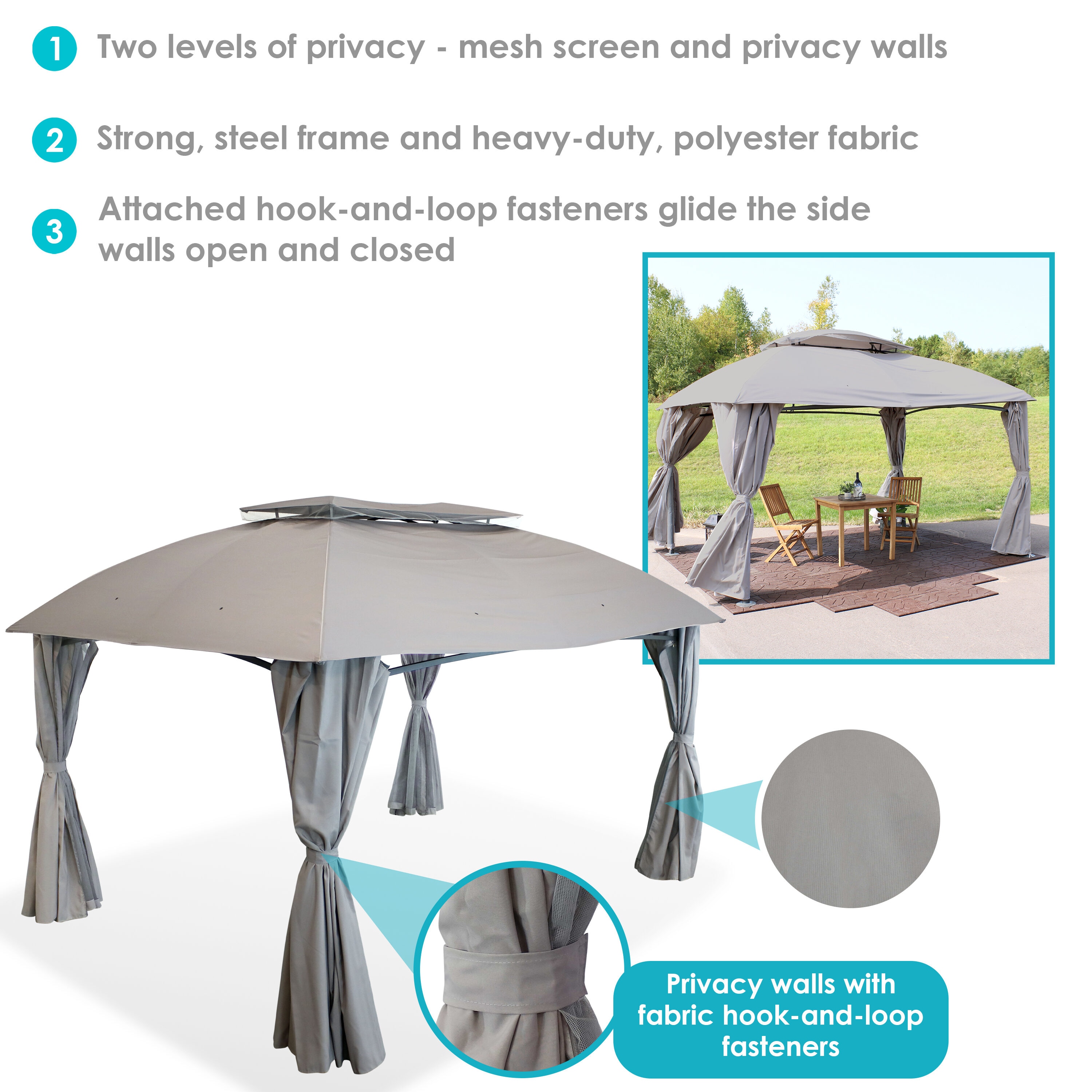 Sunnydaze Decor CRE-151 Wood-Resin-Gazebos - View #10
