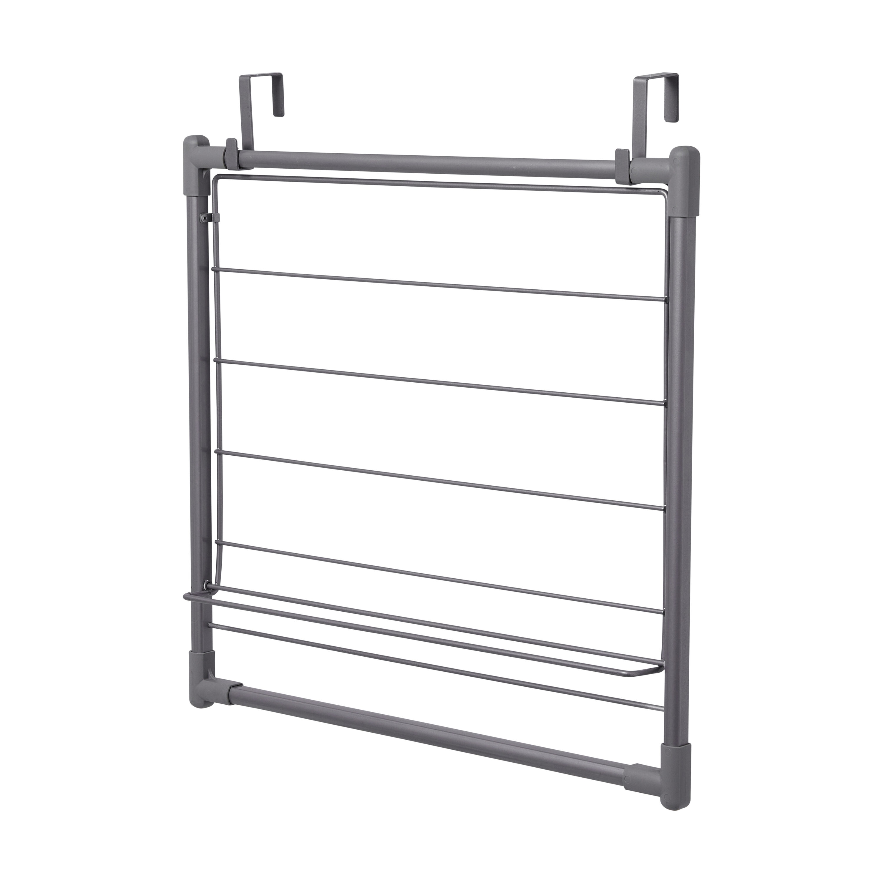 Household Essentials Metal Expandable Over the Door Drying Rack Grey #HE1037