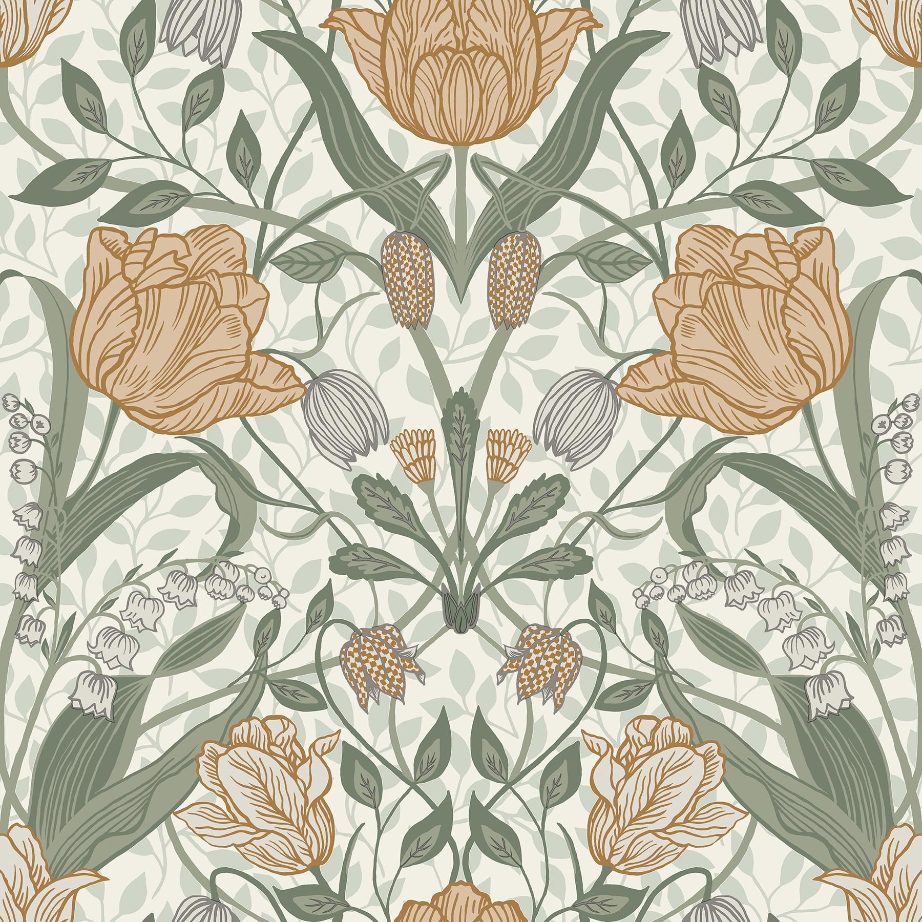 AStreet Prints Tulipa Green Floral Wallpaper in the Wallpaper department  at Lowescom