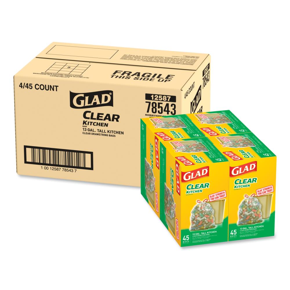 Glad Clear Recycling Large Trash Bags, 30 Gallon, 28 Bags