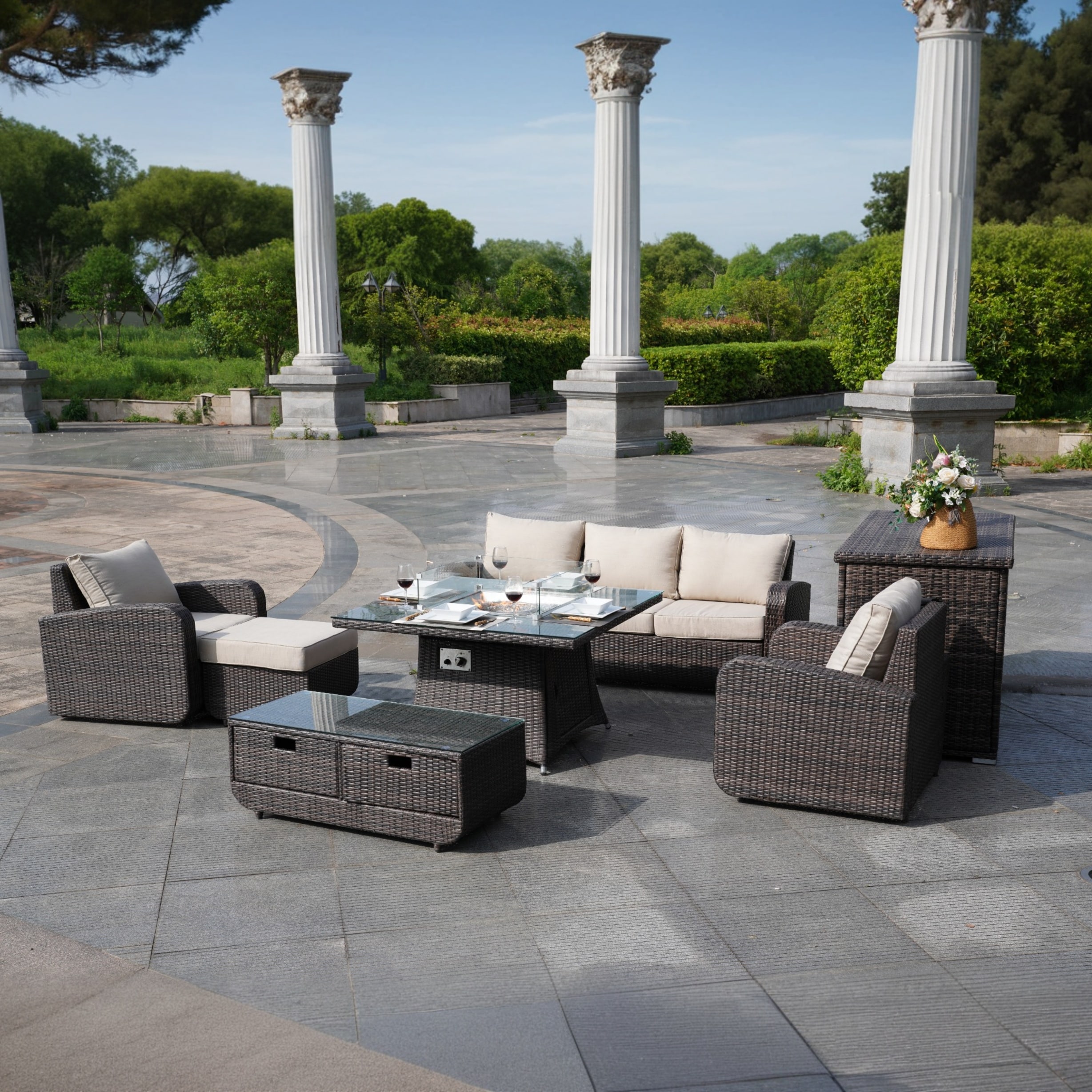 Direct Wicker DWG-041515&3256B-BR Patio-Dining-Sets - View #6