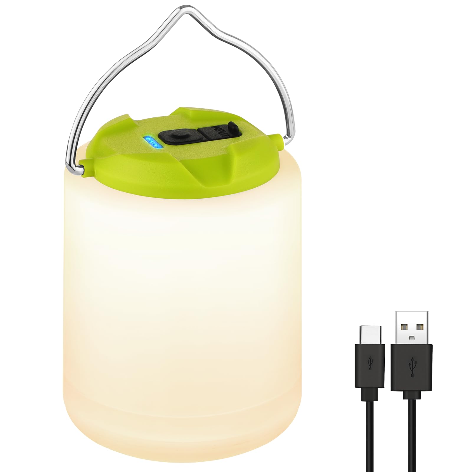 Vrbgify LED Camping Lantern renewable power Outdoor Light with Four Modes 1000 Lumens Water Resistant Portable Emergency Camp Light Green #LVG0804V030