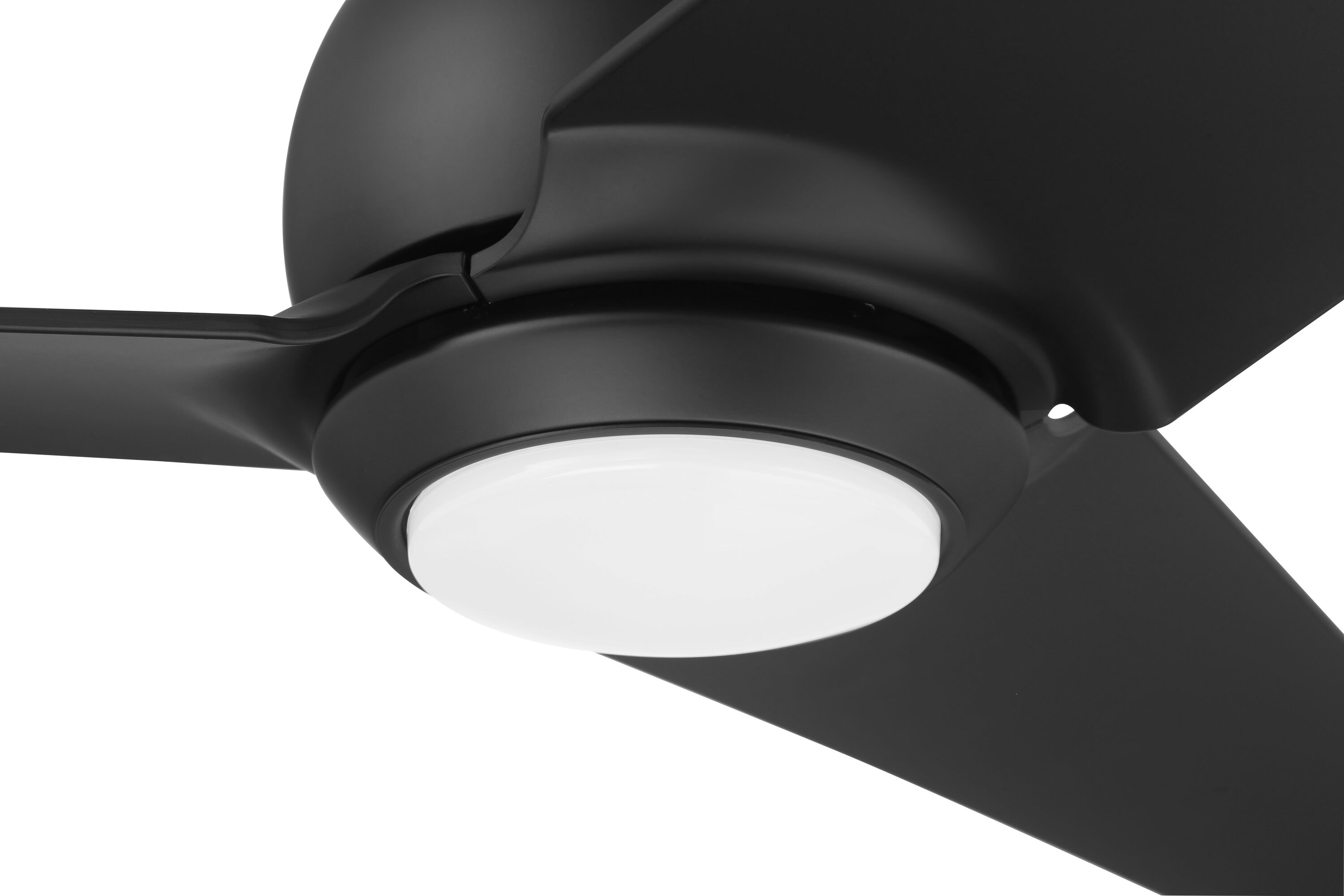 Flat Black 52'' Ceiling Fan with Frost White Glass Light
