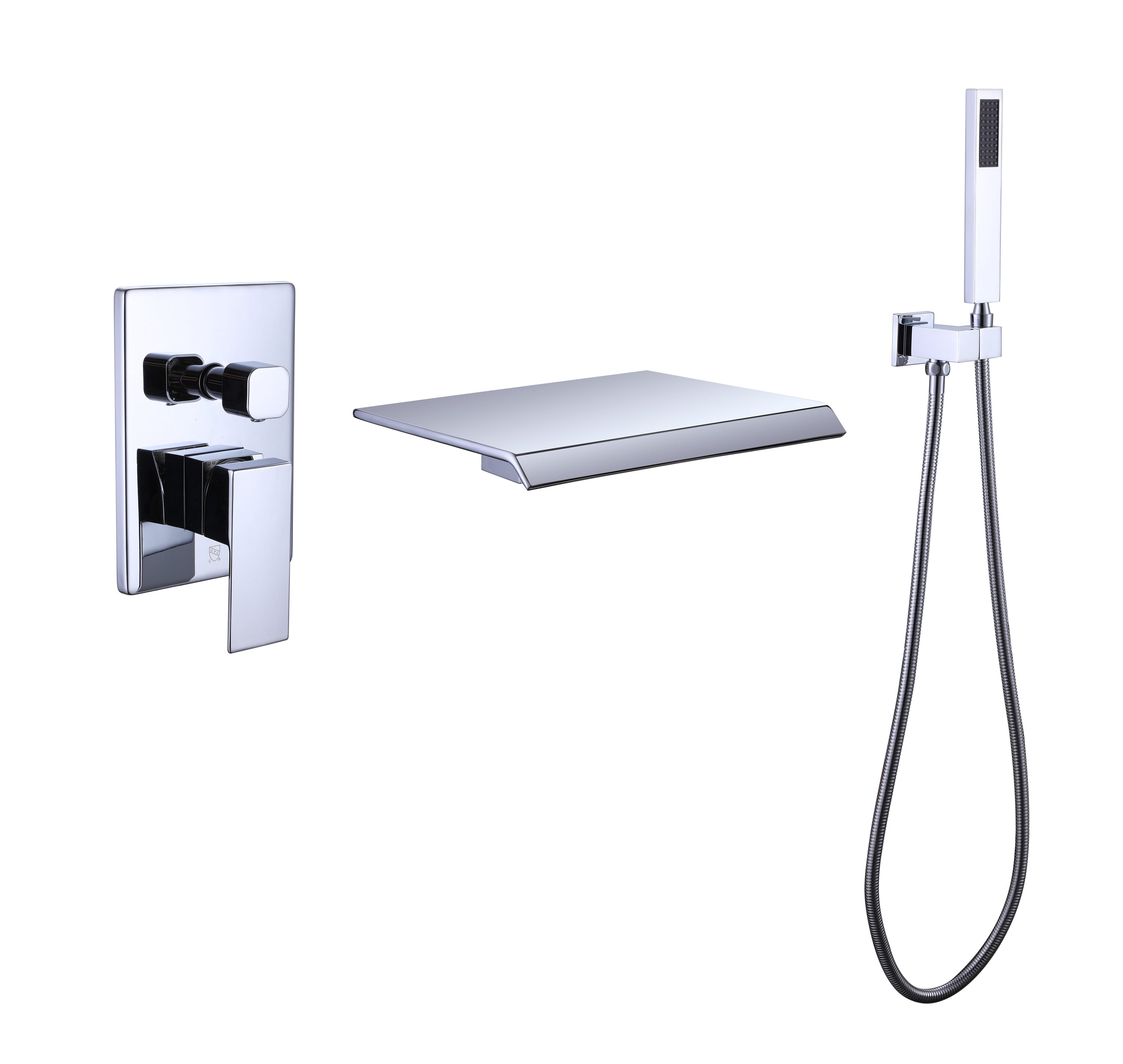 Royal Guard LBFJK0049 Chrome 1-handle Wall-mount Waterfall Bathtub Faucet with Hand Shower ( Valve Included )