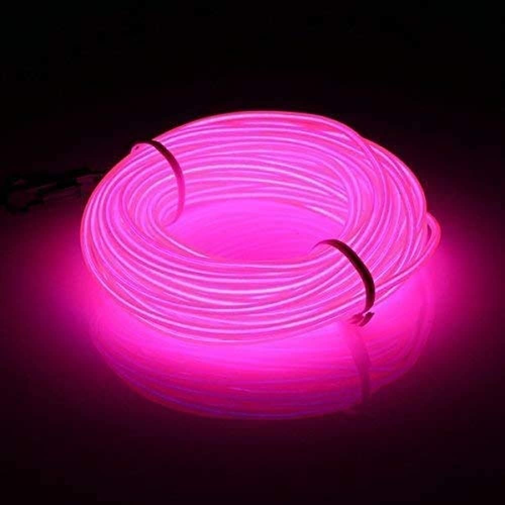 Lukvuzo Pink Neon Light Strip 16ft Flexible Glow Rope 360 Degree